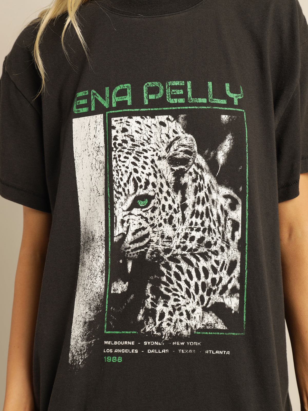 Cheetah T-Shirt in Washed Black