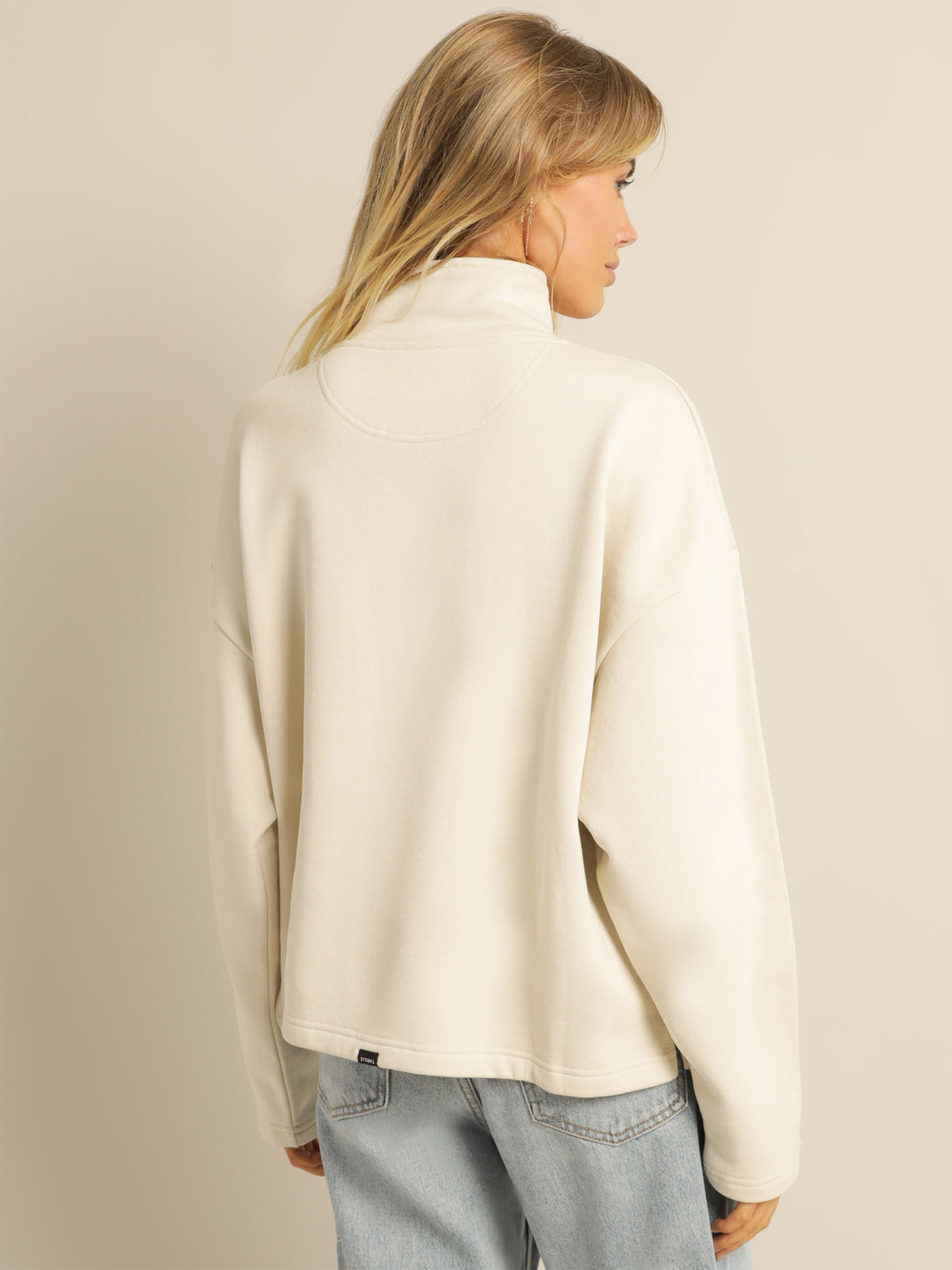 Thrills Limitless 3/4 Zip Pullover in Heritage White
