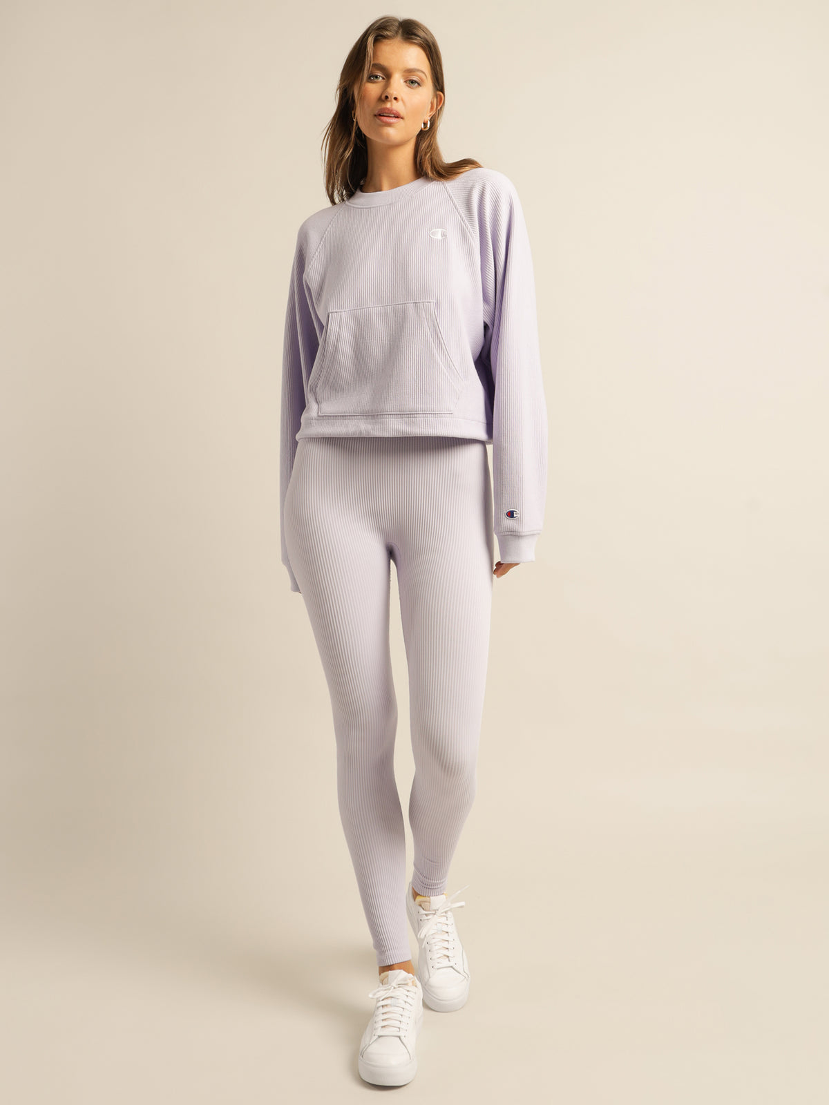 Re:Bound High-Rise Ribbed Stretch Leggings in Urban Lilac