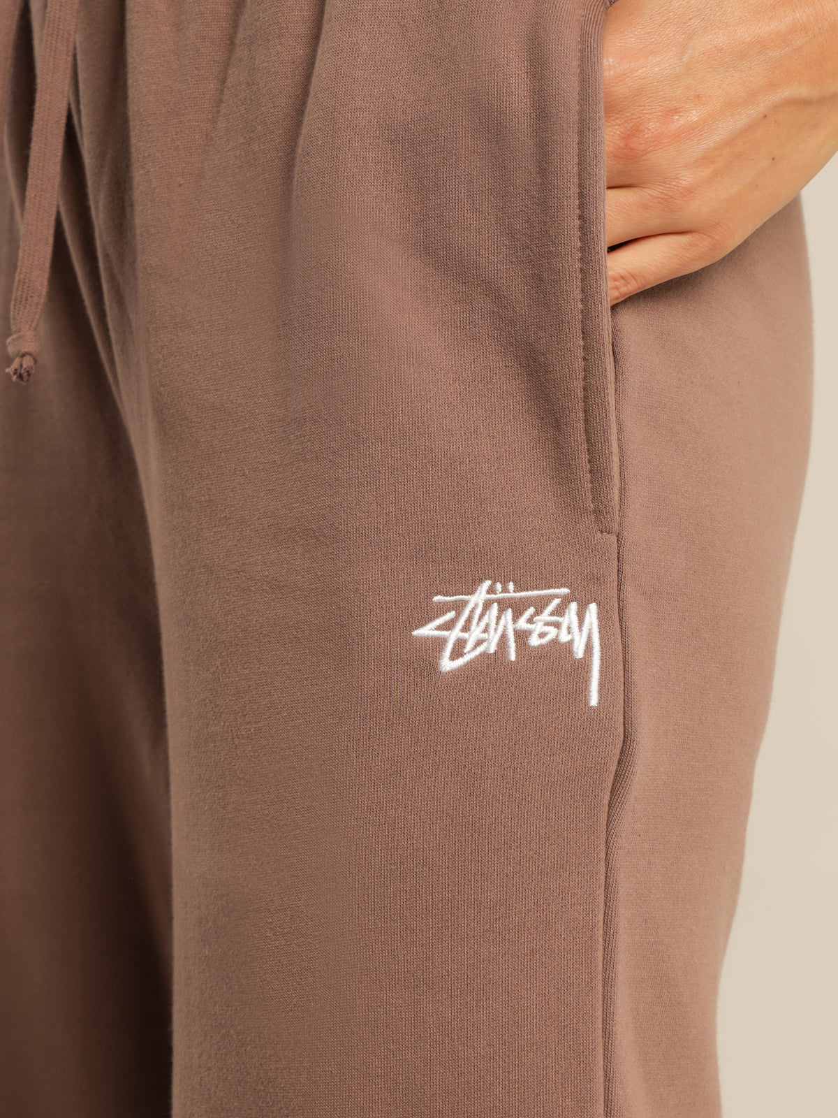 Stock Wide Leg Trackpants in Brown