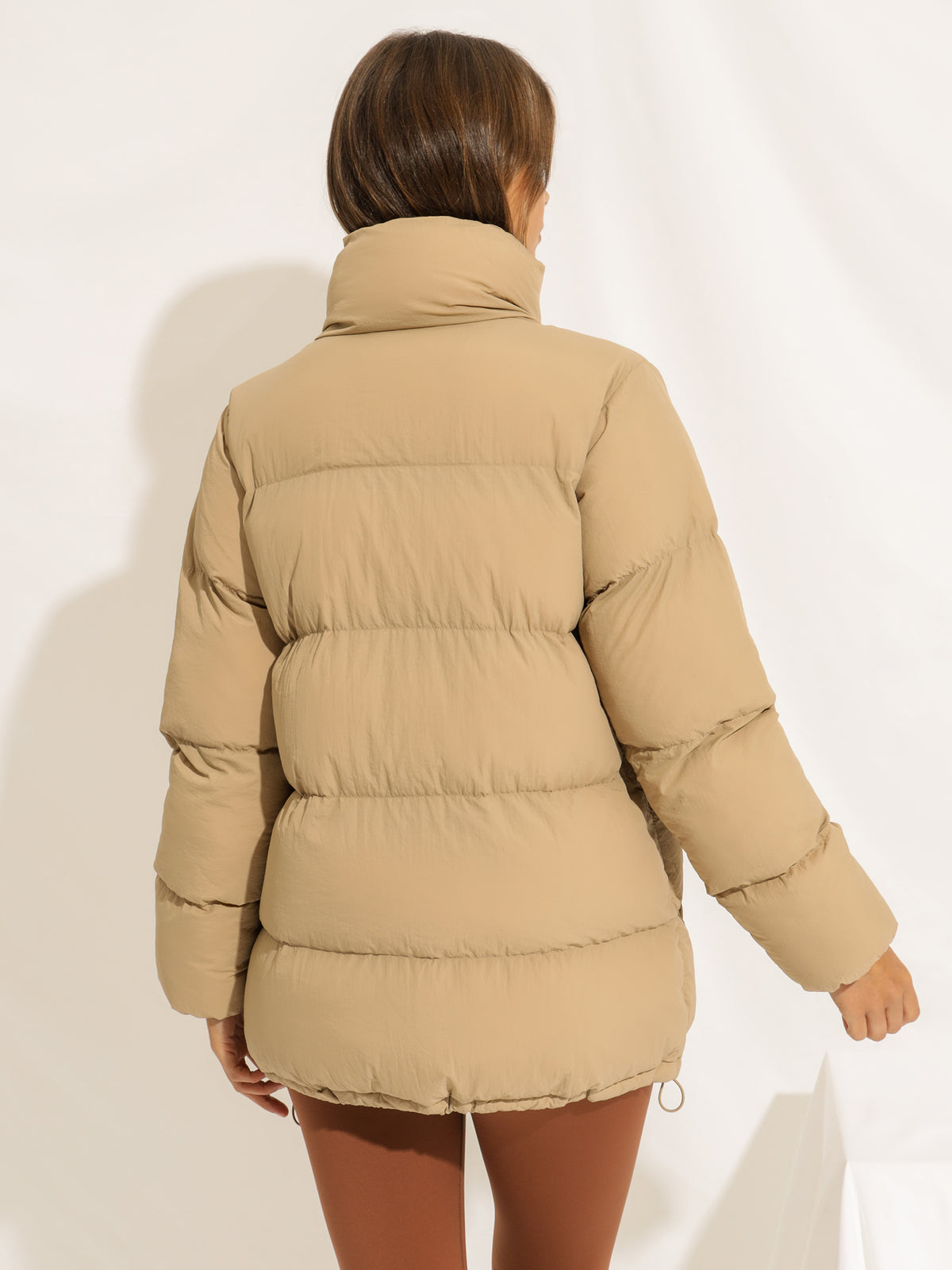 Topher Longline Puffer Jacket in Sepia