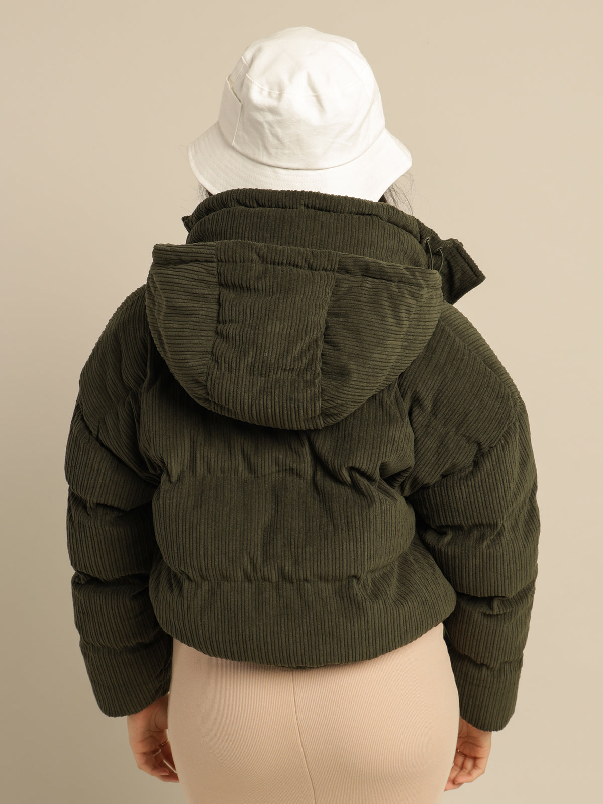 Ruby Hooded Puffer Jacket in Dark Forest Green