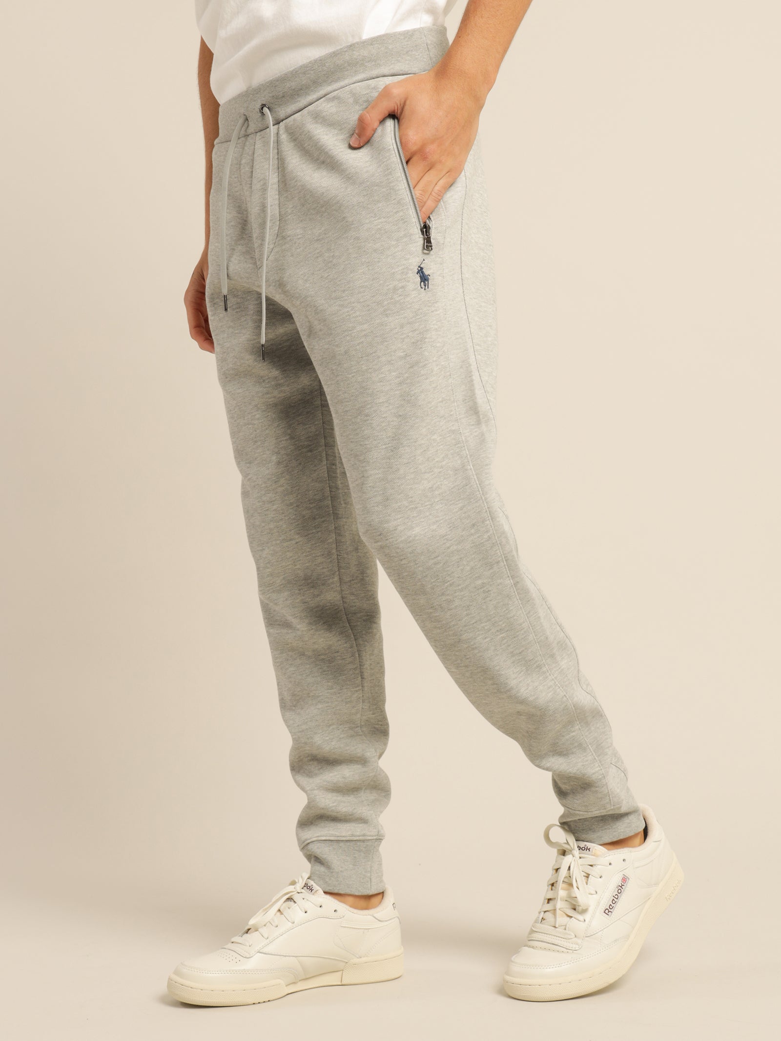 Polo Double Knit Jogger Pant in Grey - Glue Store