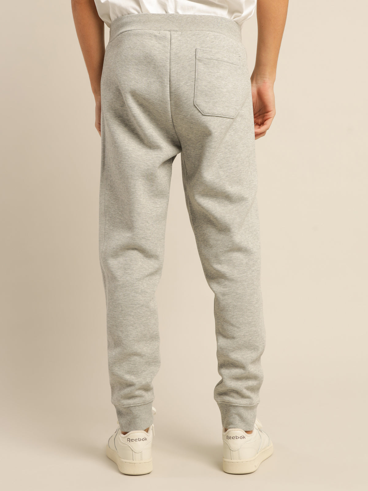 Polo Double Knit Jogger Pant in Grey