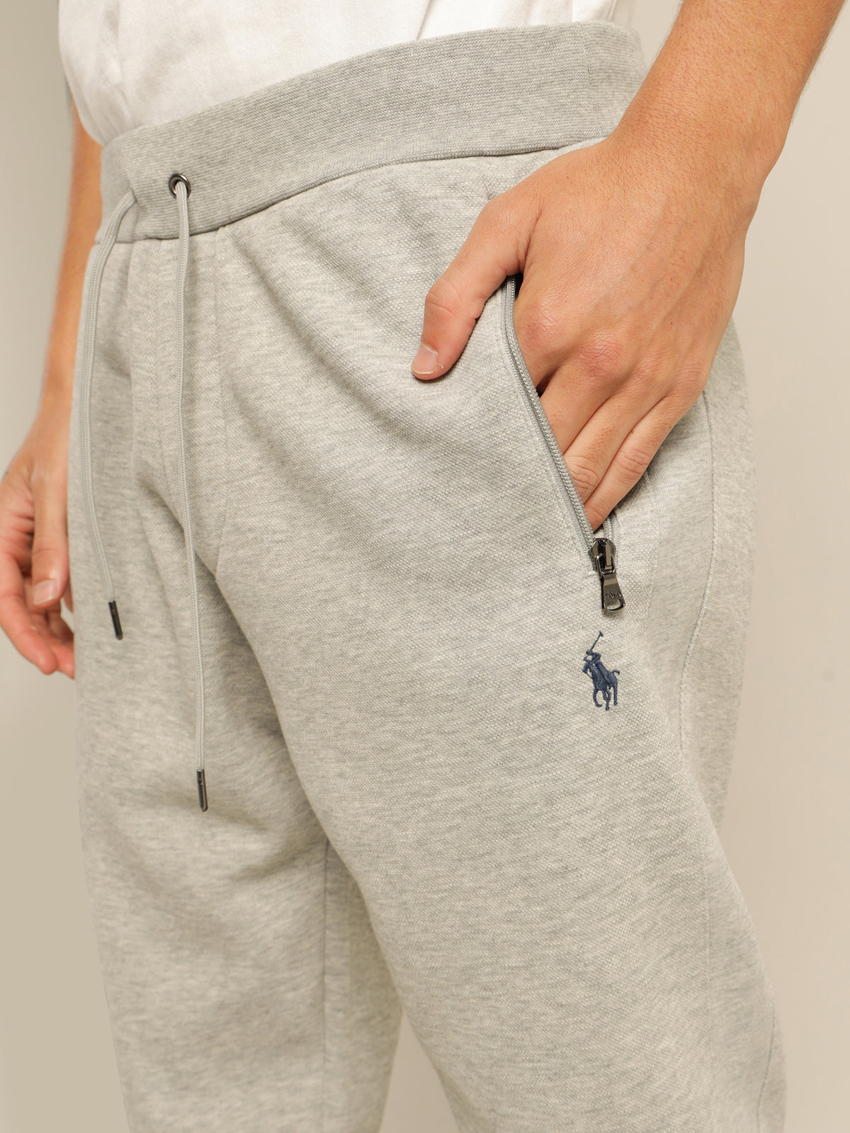 Polo Double Knit Jogger Pant in Grey