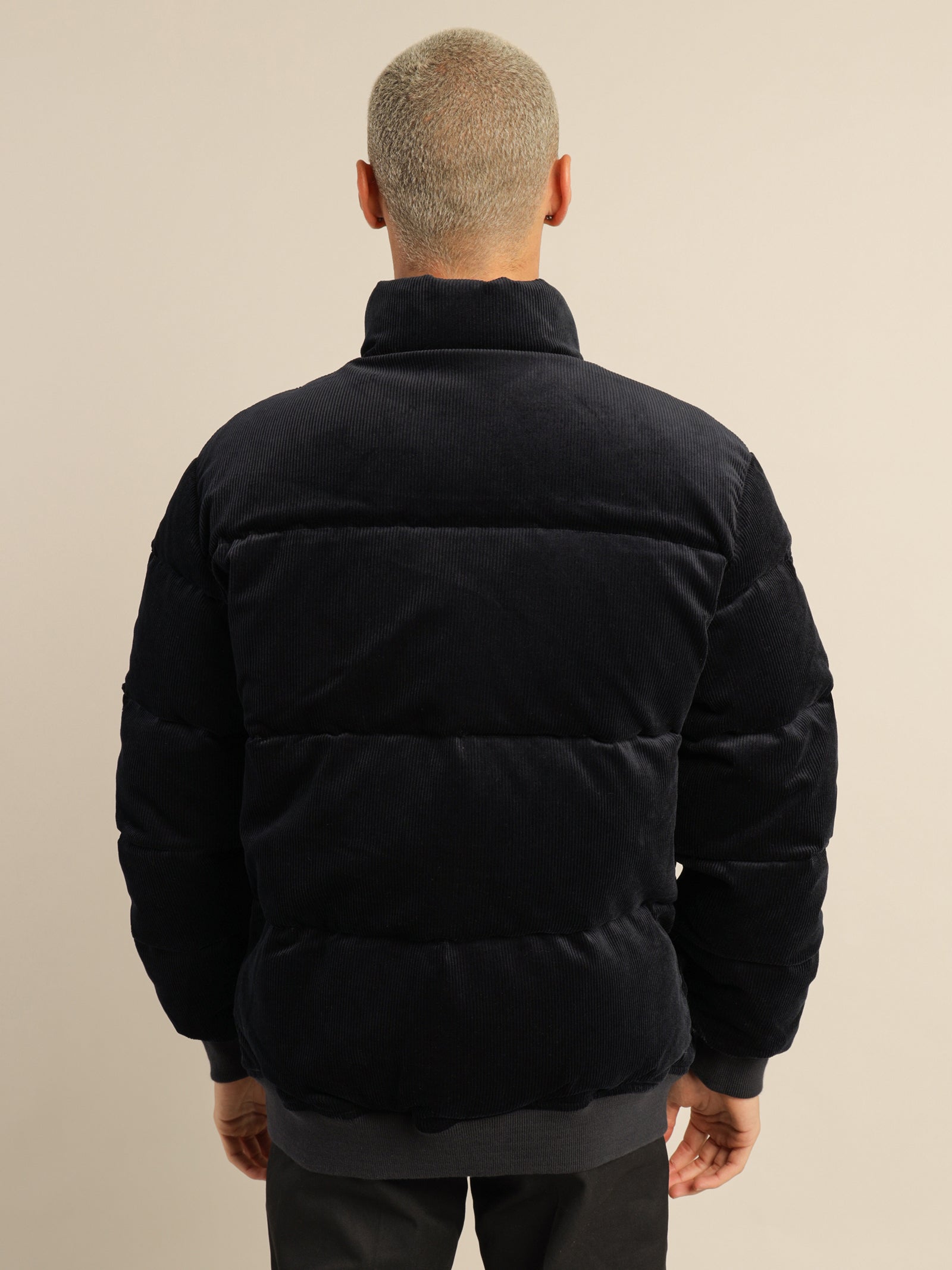 Cord Puffer Insulated Bomber Jacket