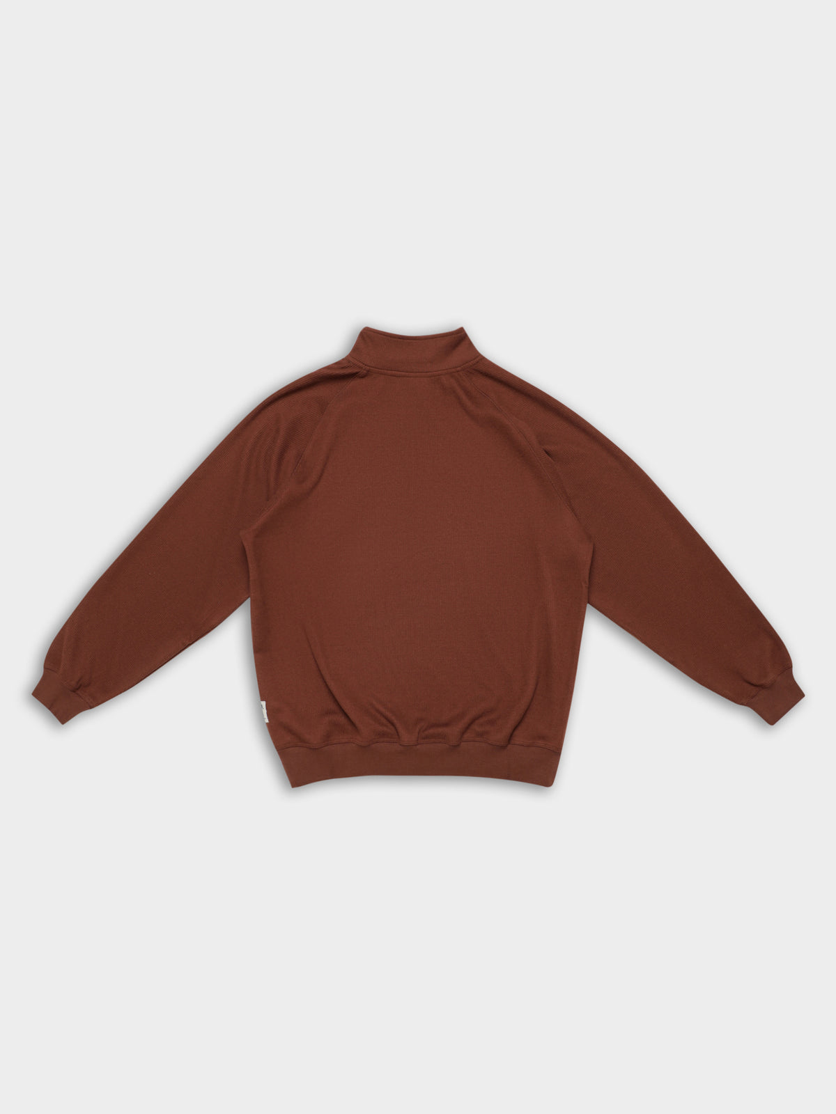 Rib 1/4 Zip Track Sweater in Chocolate