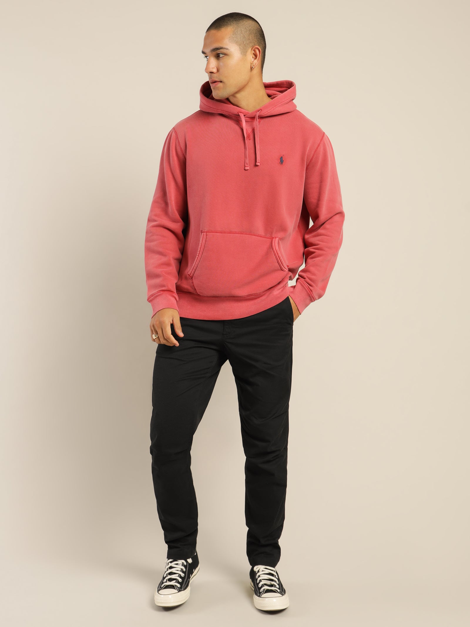 Polo Garment Dyed Fleece Hoodie