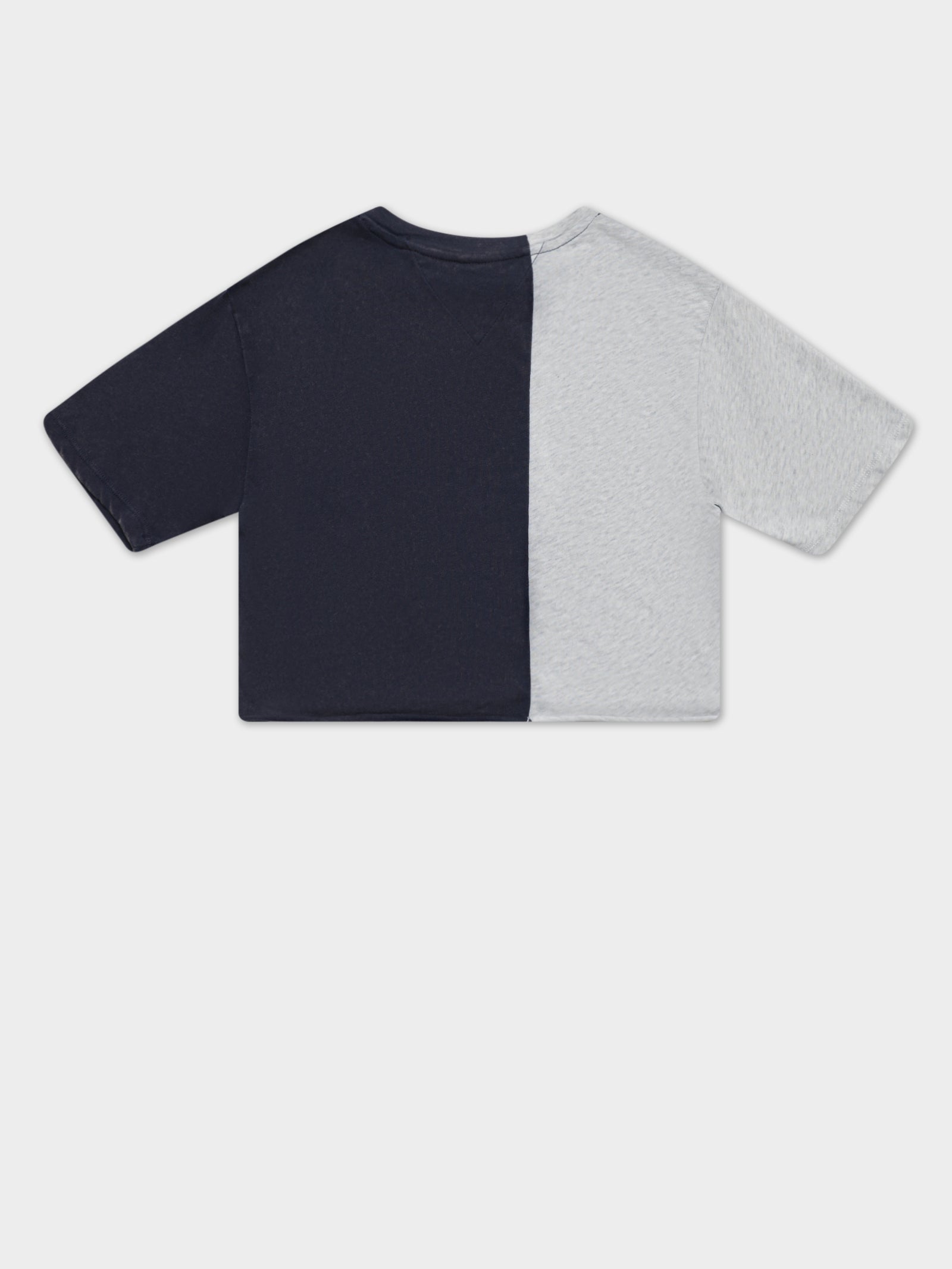 Crop College Splicing Short Sleeve T-Shirt