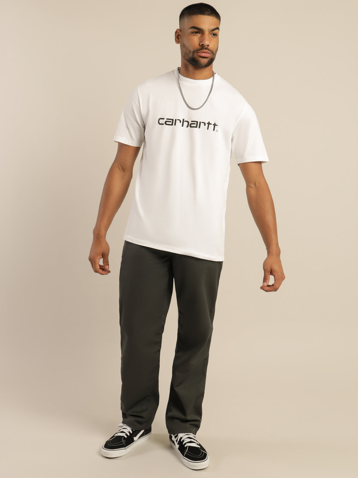 Short Sleeve Script T-Shirt in White