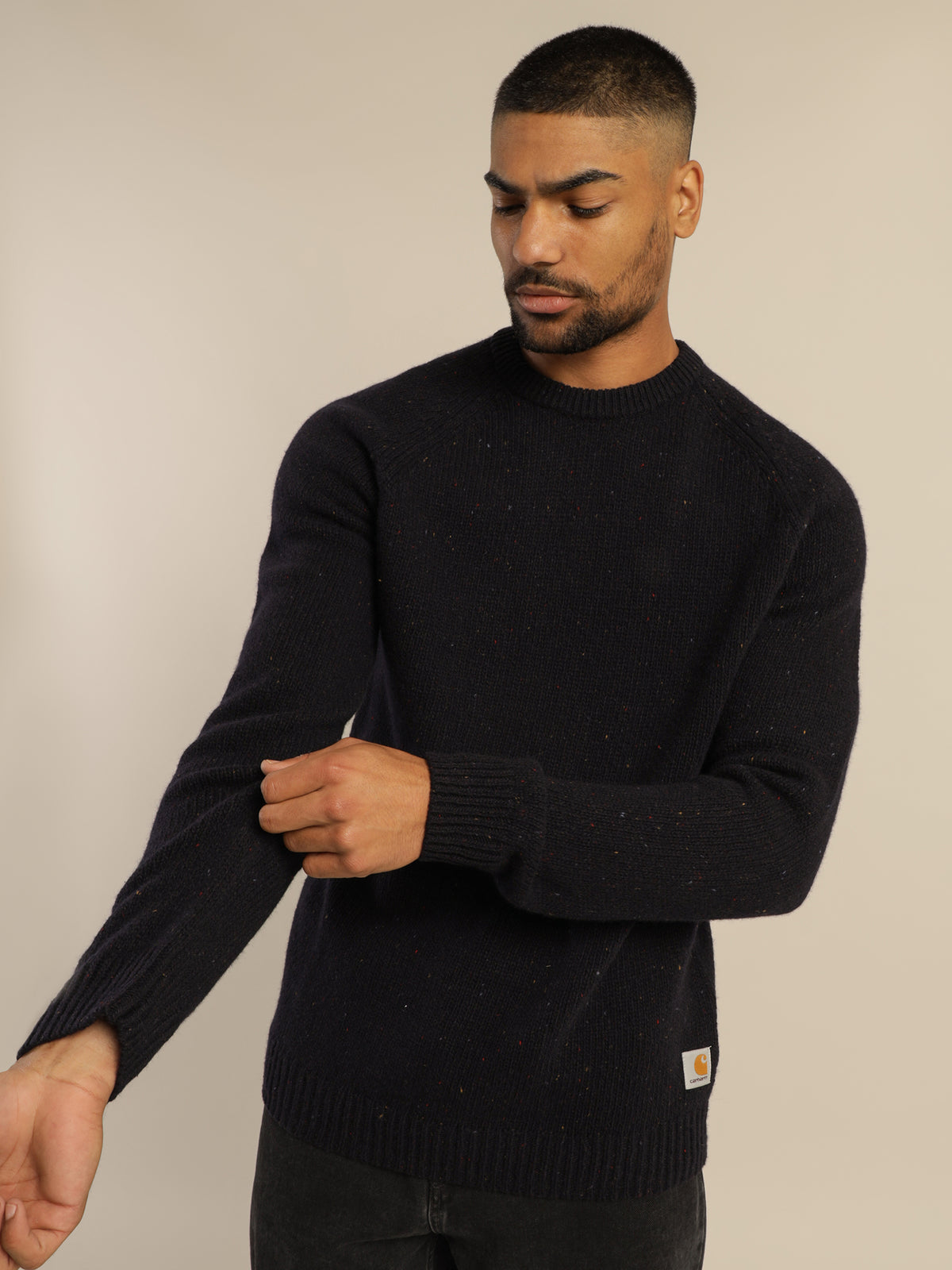 Anglistic Sweater in Speckled Dark Navy