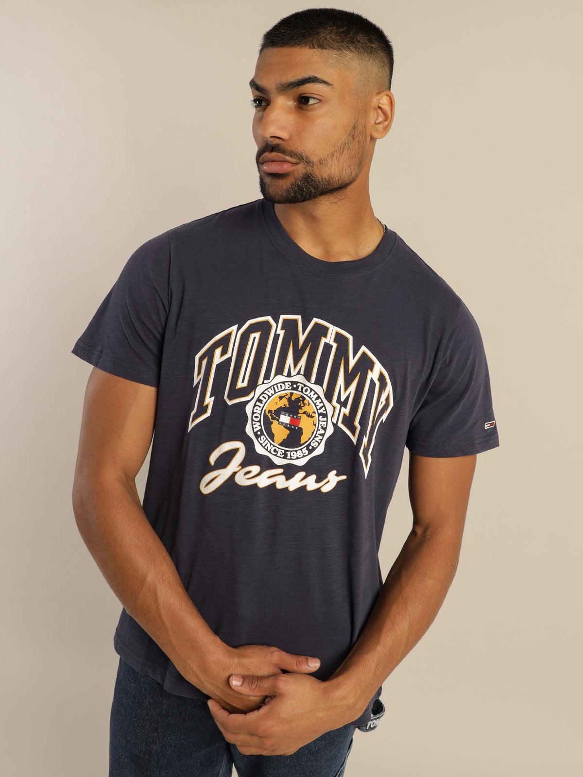 Bold College Graphic T-Shirt in Twilight Navy