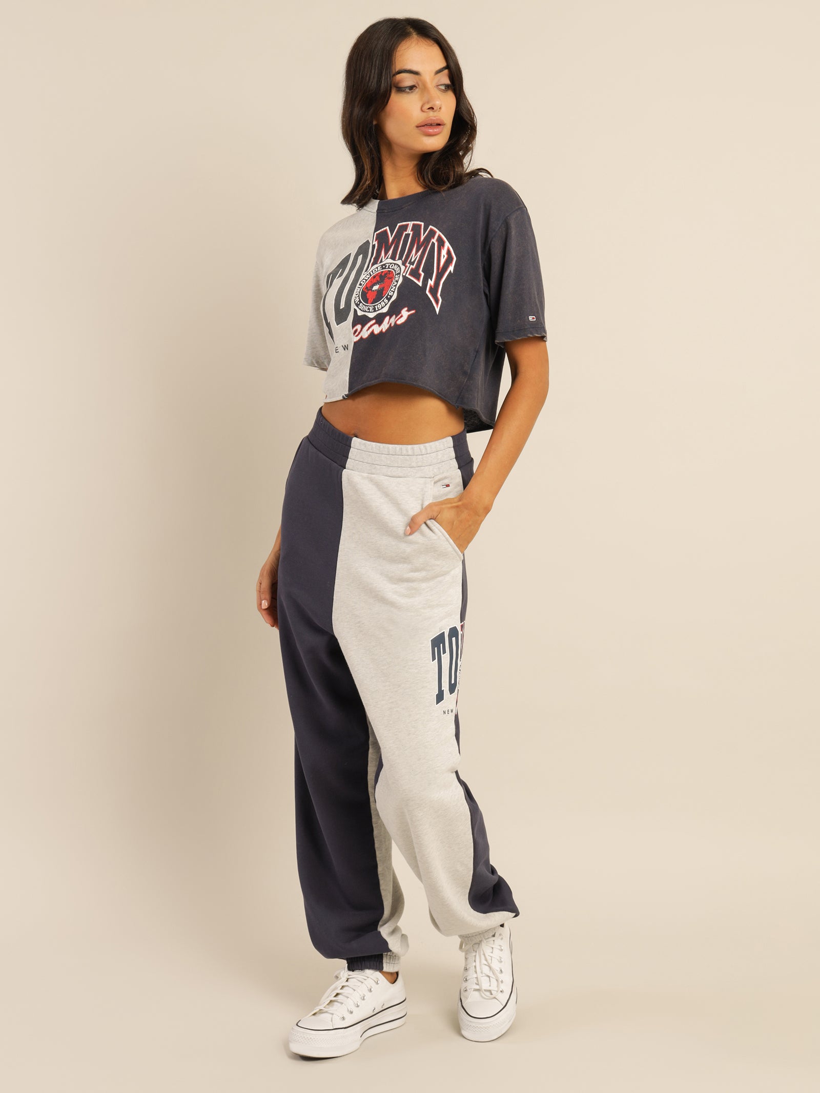 College Splicing Sweatpants