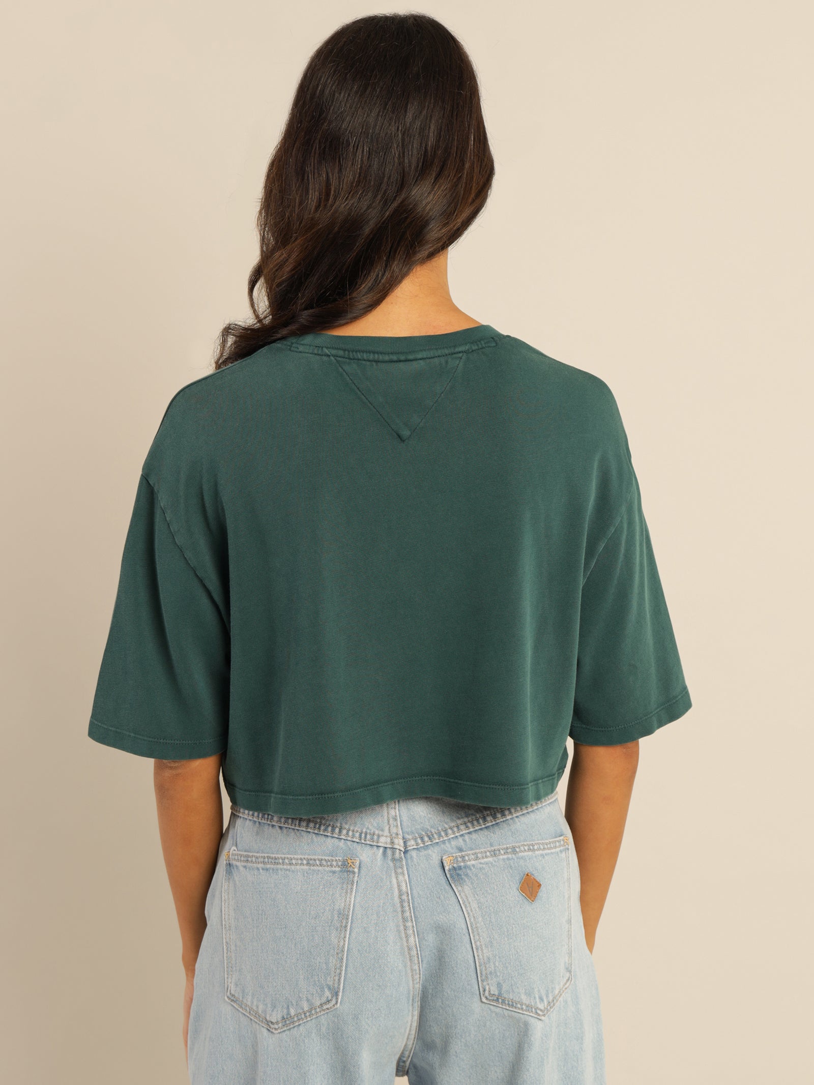 Oversized Crop College Short Sleeve T-Shirt