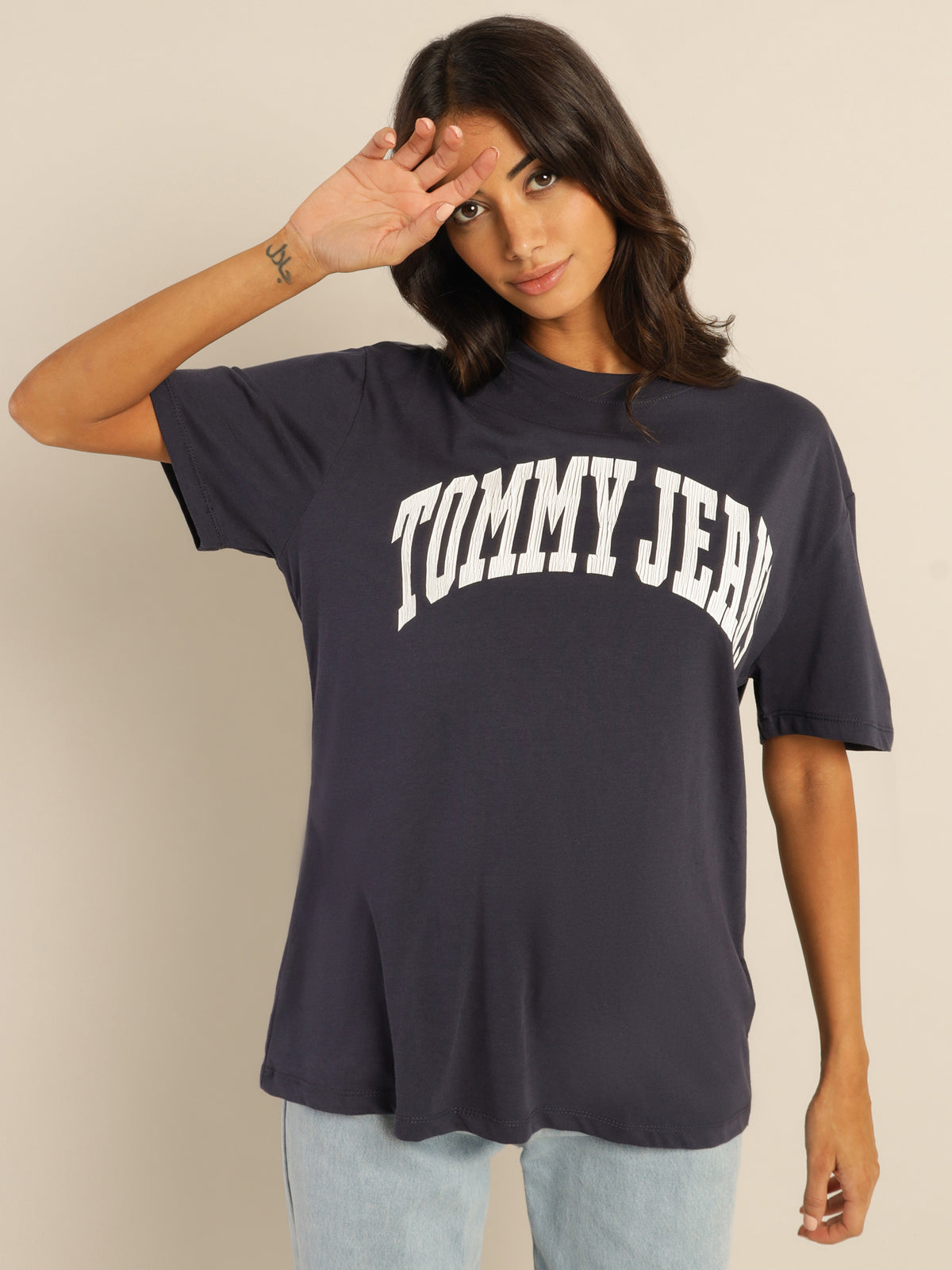 Boyfriend College Short Sleeve T-Shirt in Twilight Navy