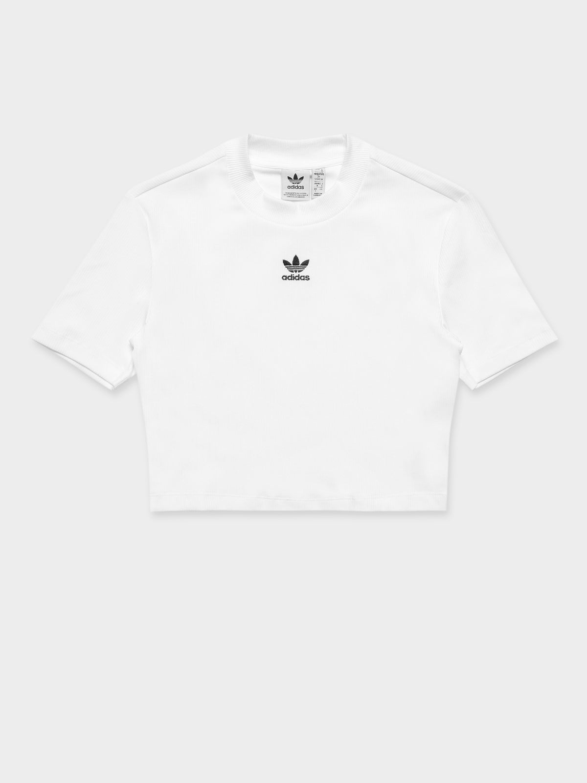 Adidas Cropped Rib Baby T-Shirt in White