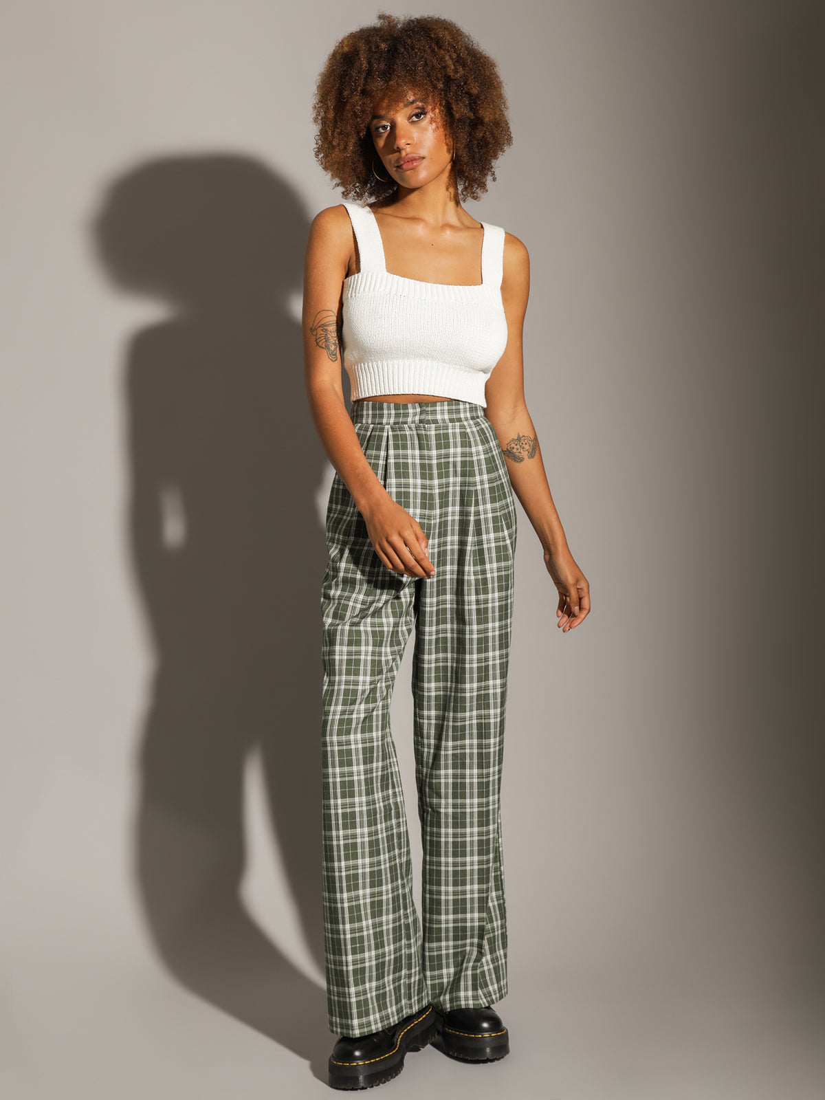 Marina Trouser in Sage Check