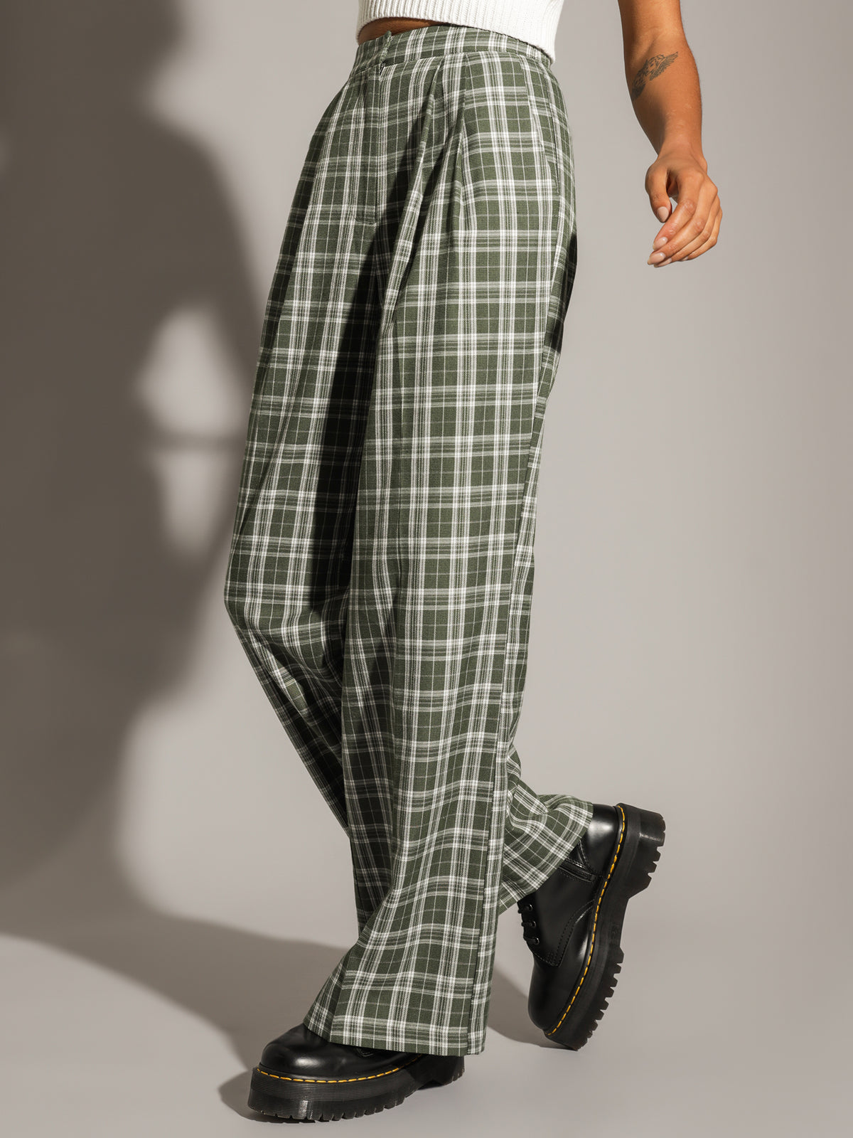 Marina Trouser in Sage Check