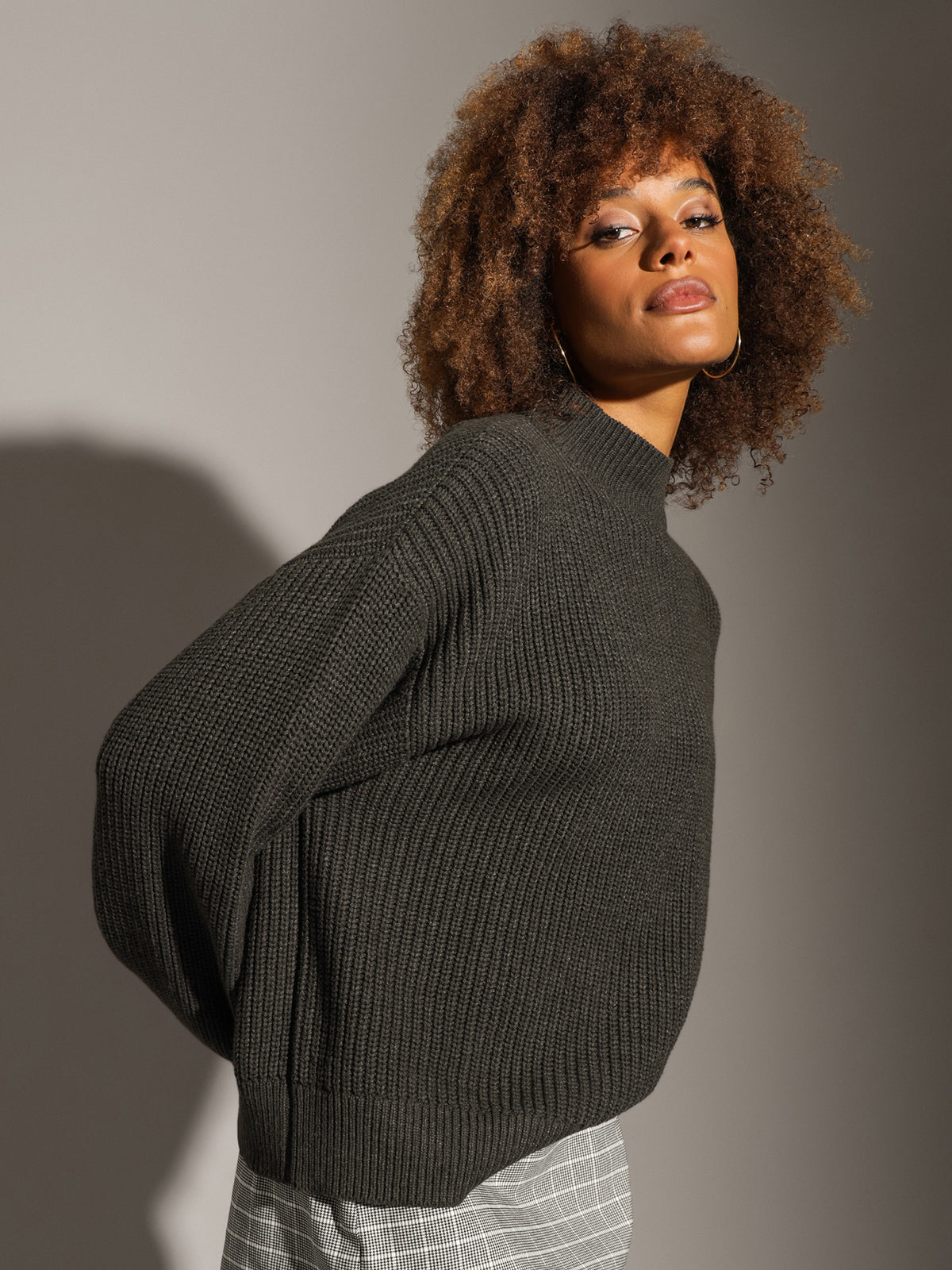 Olivia Oversized Jumper in Charcoal