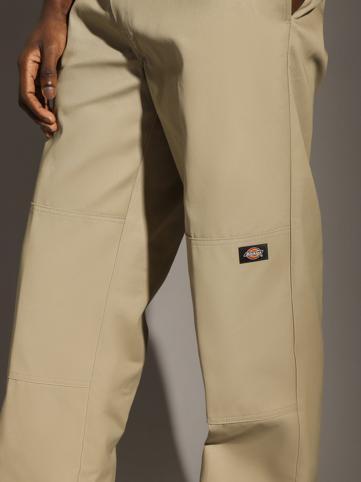 85-283 Loose Fit Double Knee Pants in Khaki
