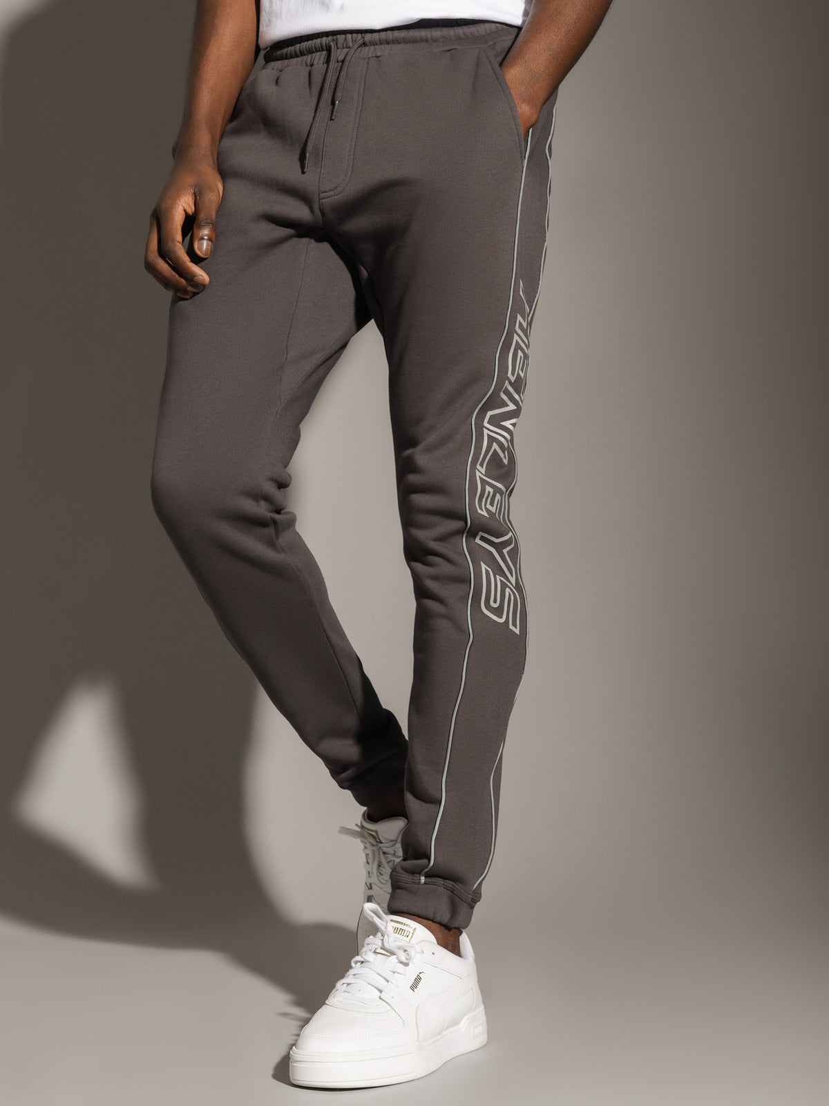 Master Reflective Trackpants in Coal Grey