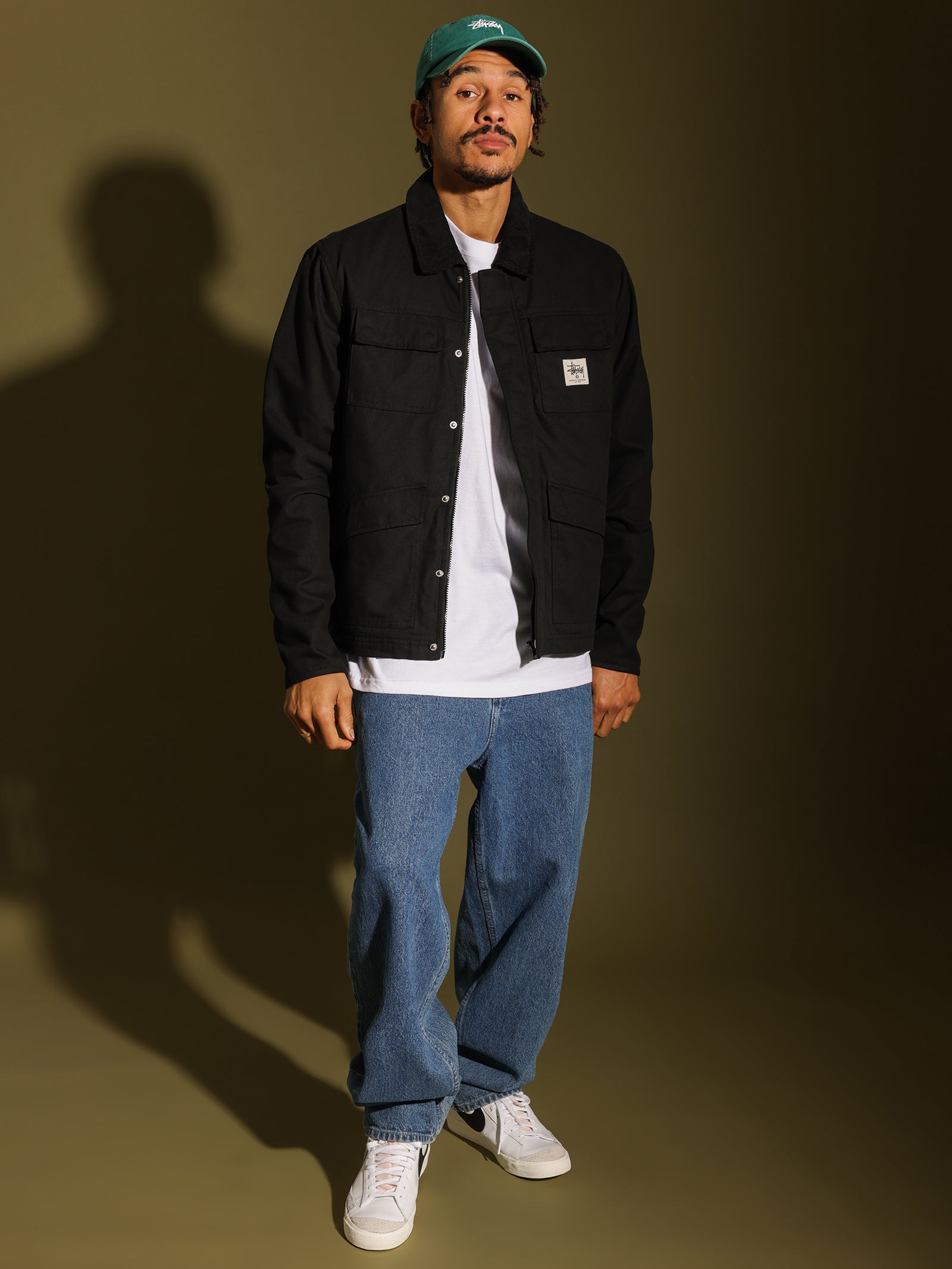 STUSSY WASHED CANVAS SHOP JACKET BlackサイズM - ブルゾン