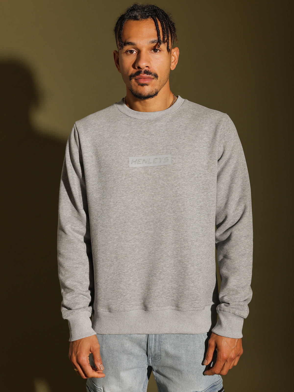 League Reflective Crew in Grey Marle