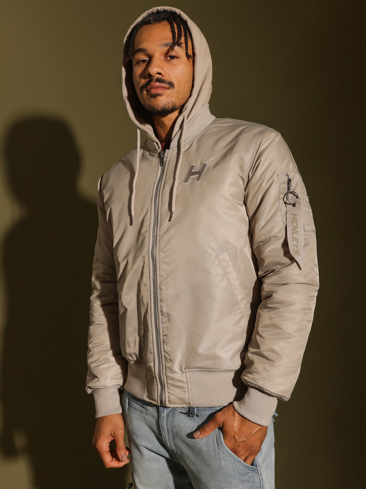 Overdrive Hooded Zip Through in Powder