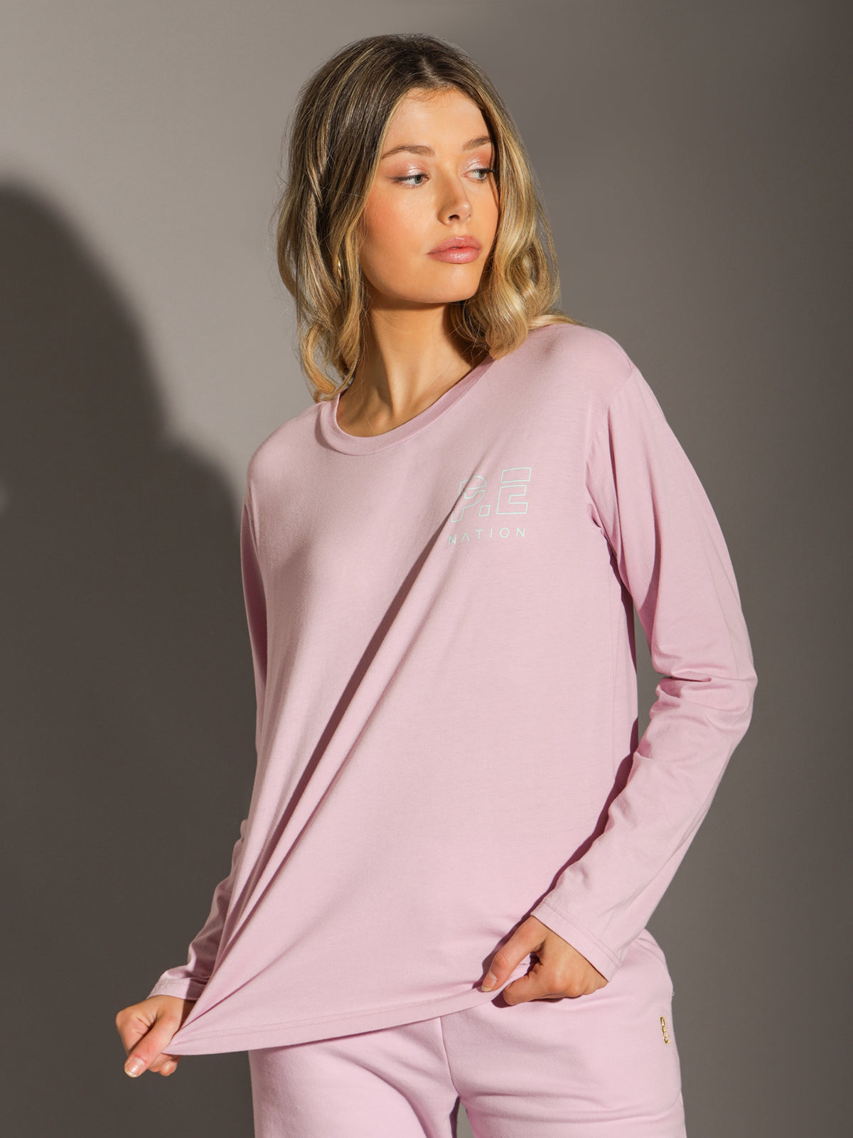 Heads Up Long Sleeve Top in Pink Lavender