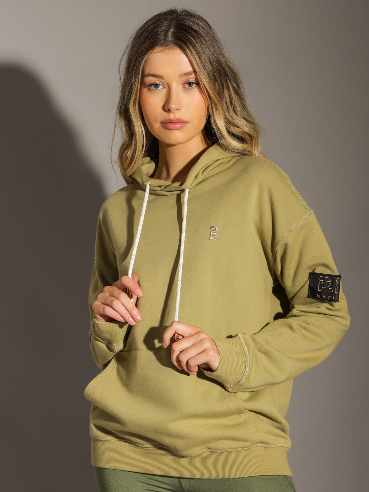 Alignment Hoodie in Olive Grey