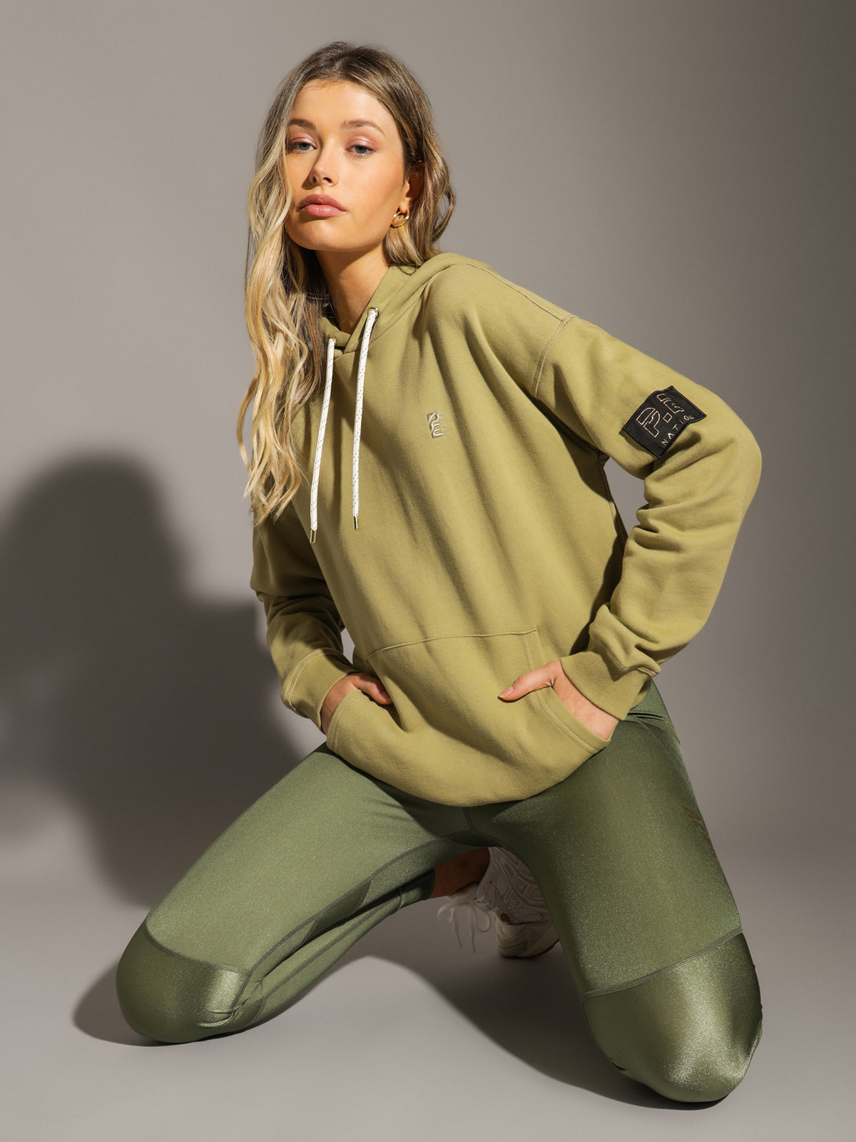 Alignment Hoodie in Olive Grey