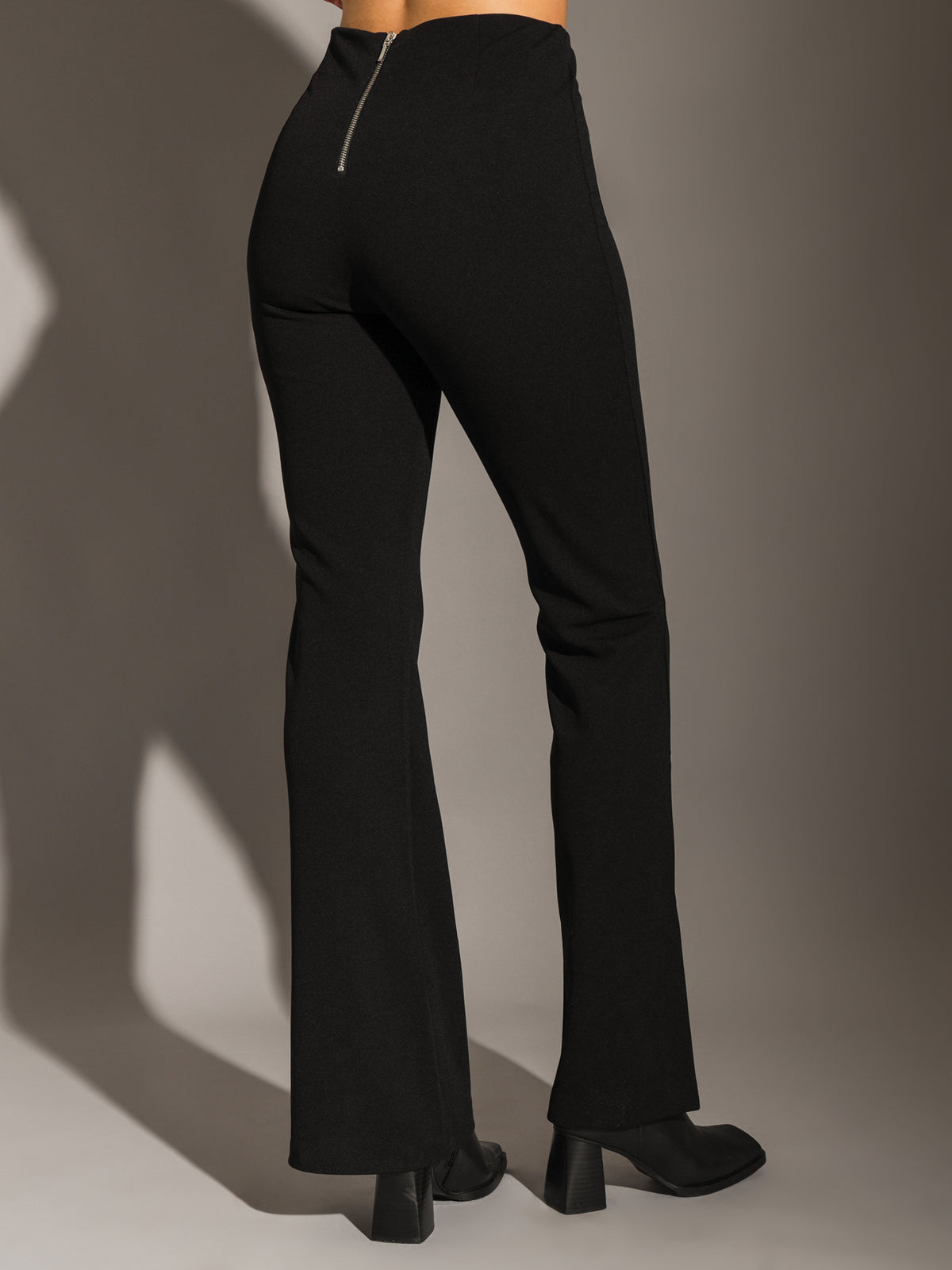 Alexia Flared Crepe Pants in Black