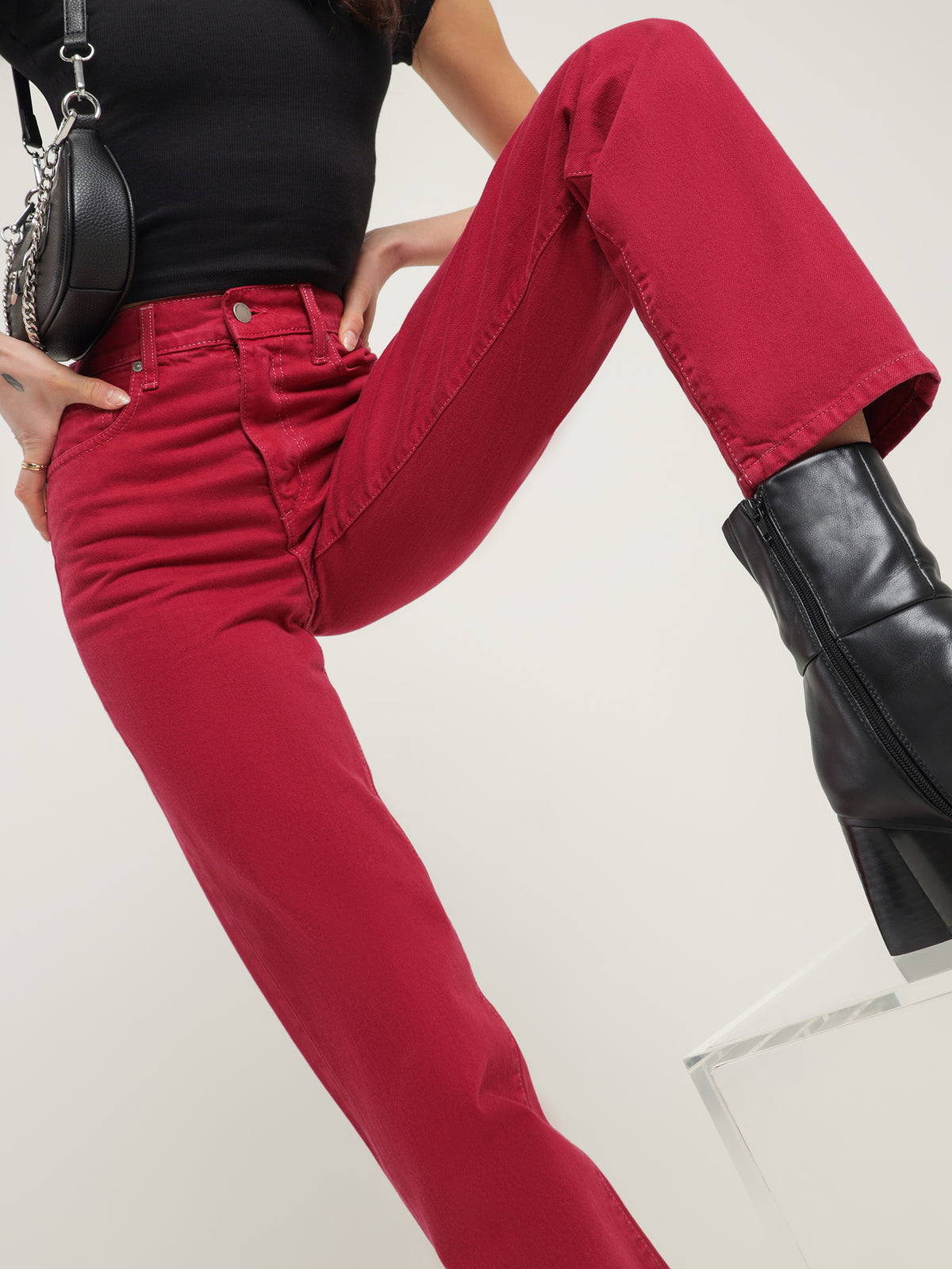 Andi Jeans in Cherry Red