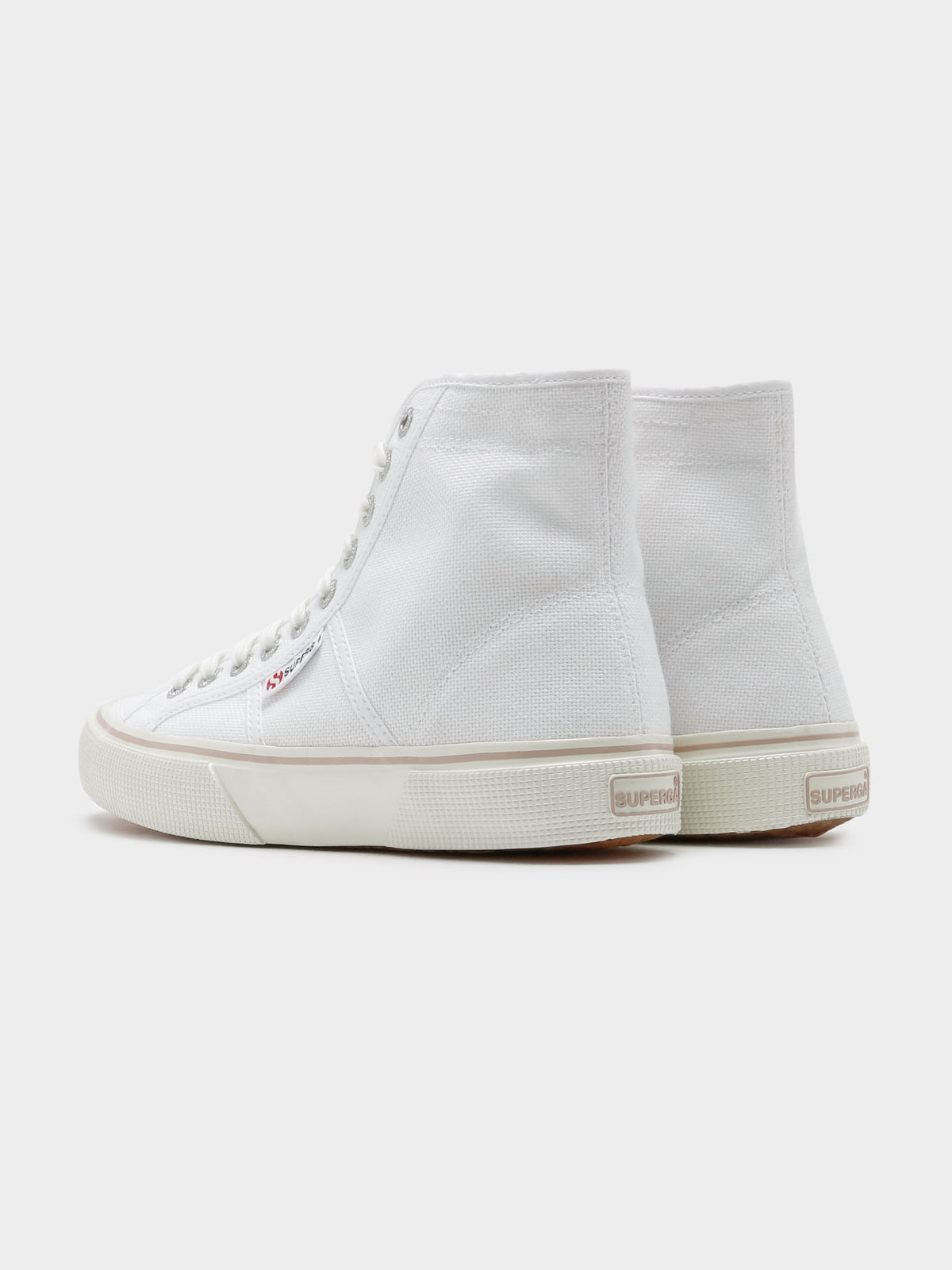Superga Womens 2492 Bold High-Top Sneakers | J81 White - Pink Skin
