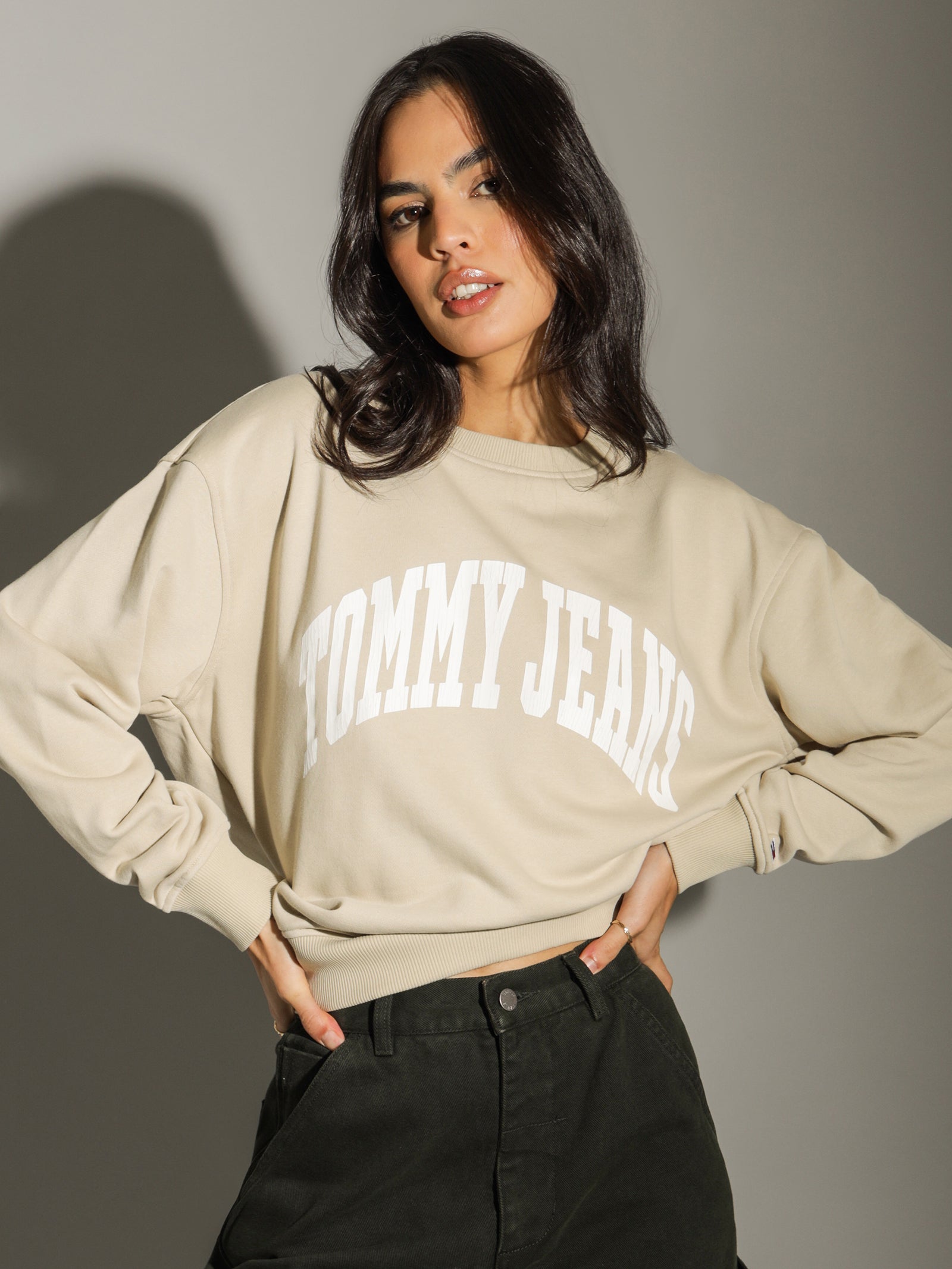 Relaxed College Crew Sweater