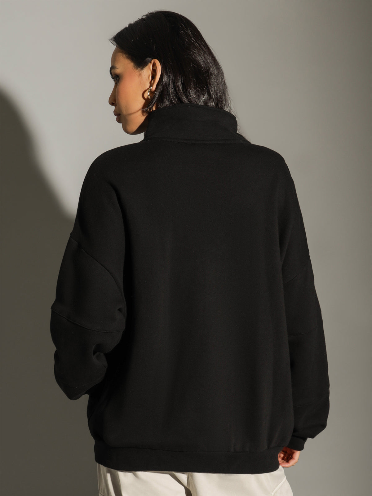 Soul Panelled 1/4 Zip Fleece in Black