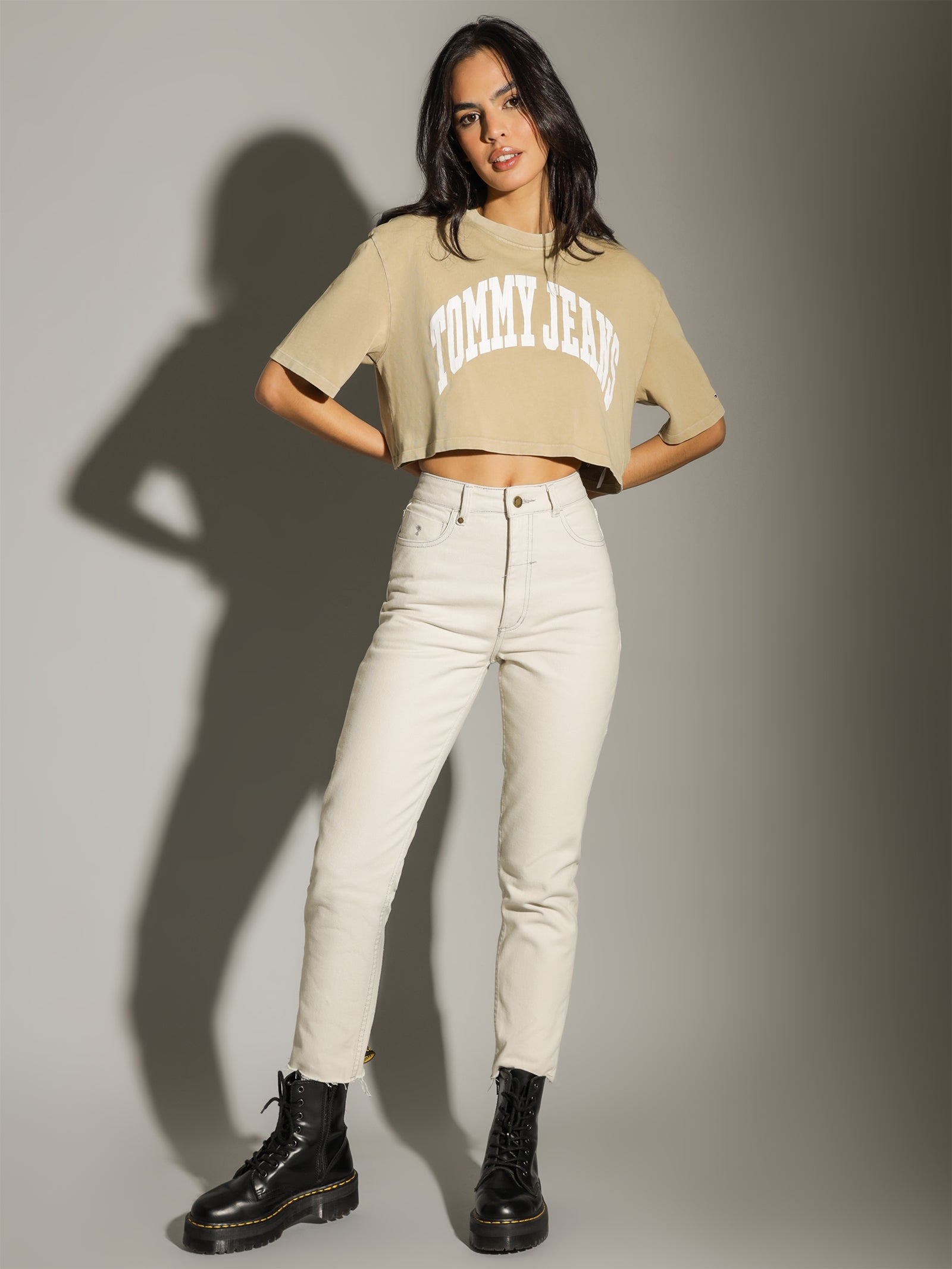 Oversized Crop College Short Sleeve T-Shirt