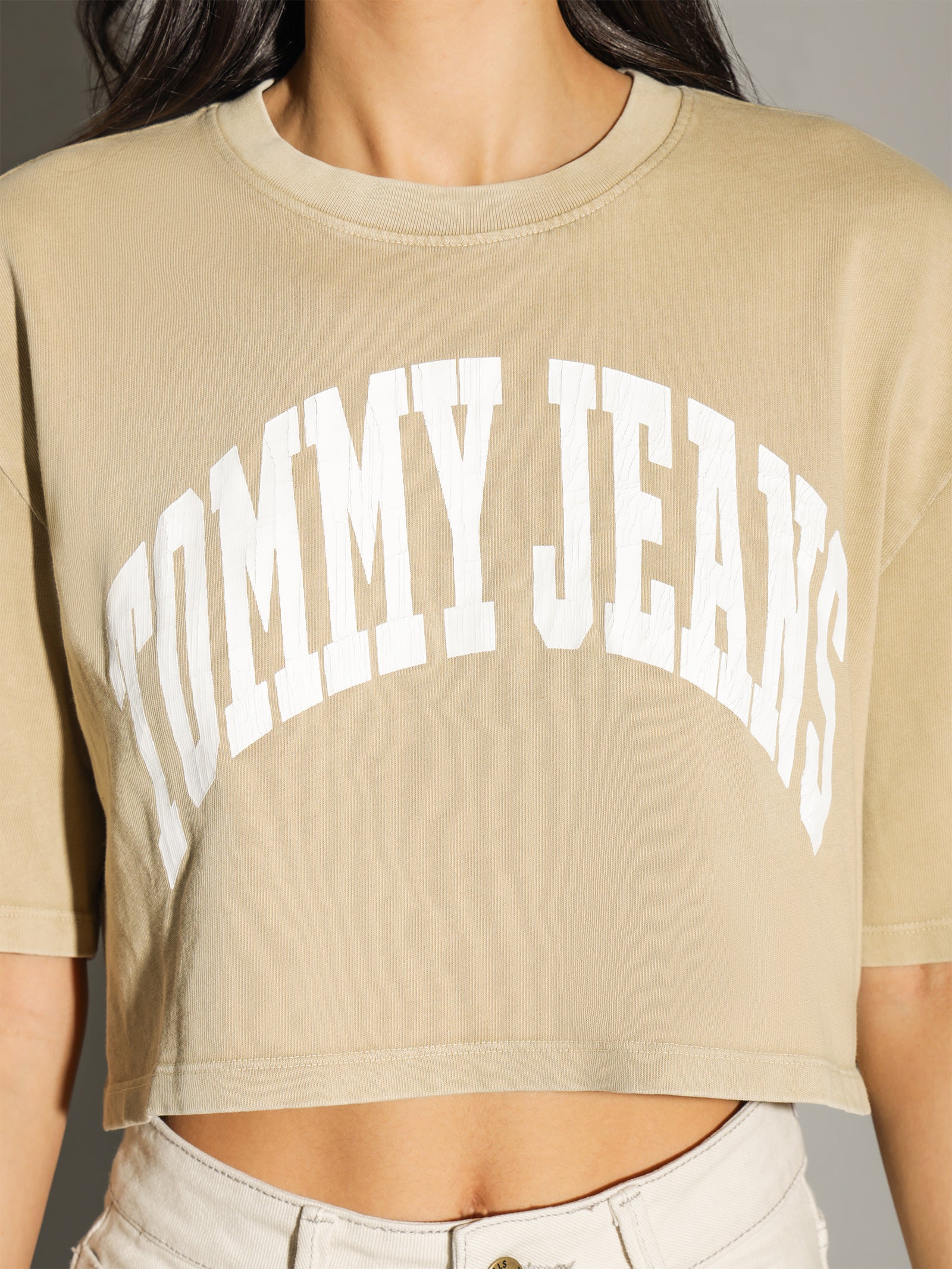 Oversized Crop College Short Sleeve T-Shirt