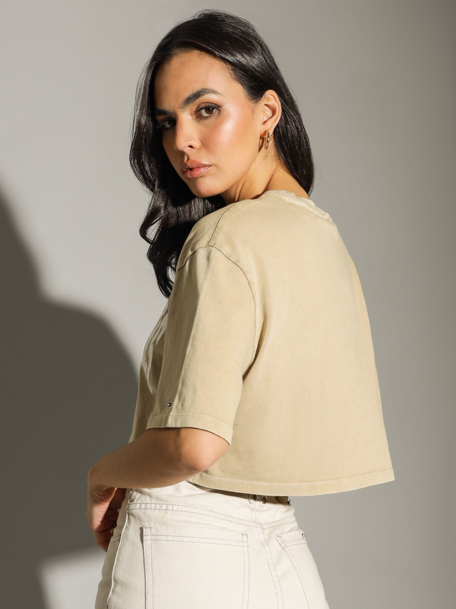 Oversized Crop College Short Sleeve T-Shirt