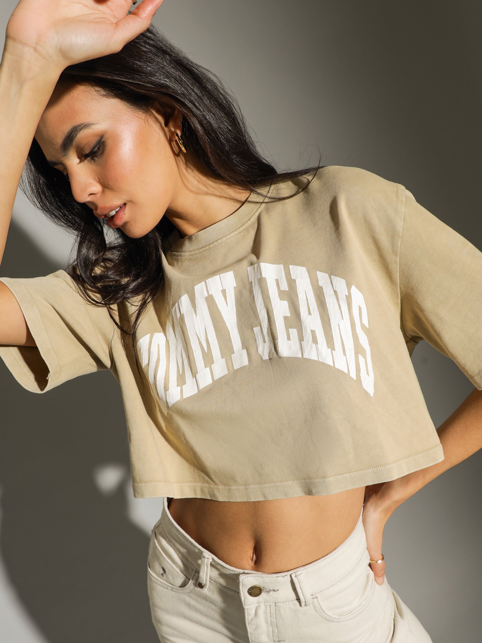 Oversized Crop College Short Sleeve T-Shirt