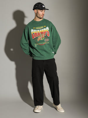 Mitchell & Ness Seattle Sonics Road to Victory Crewneck Faded Green