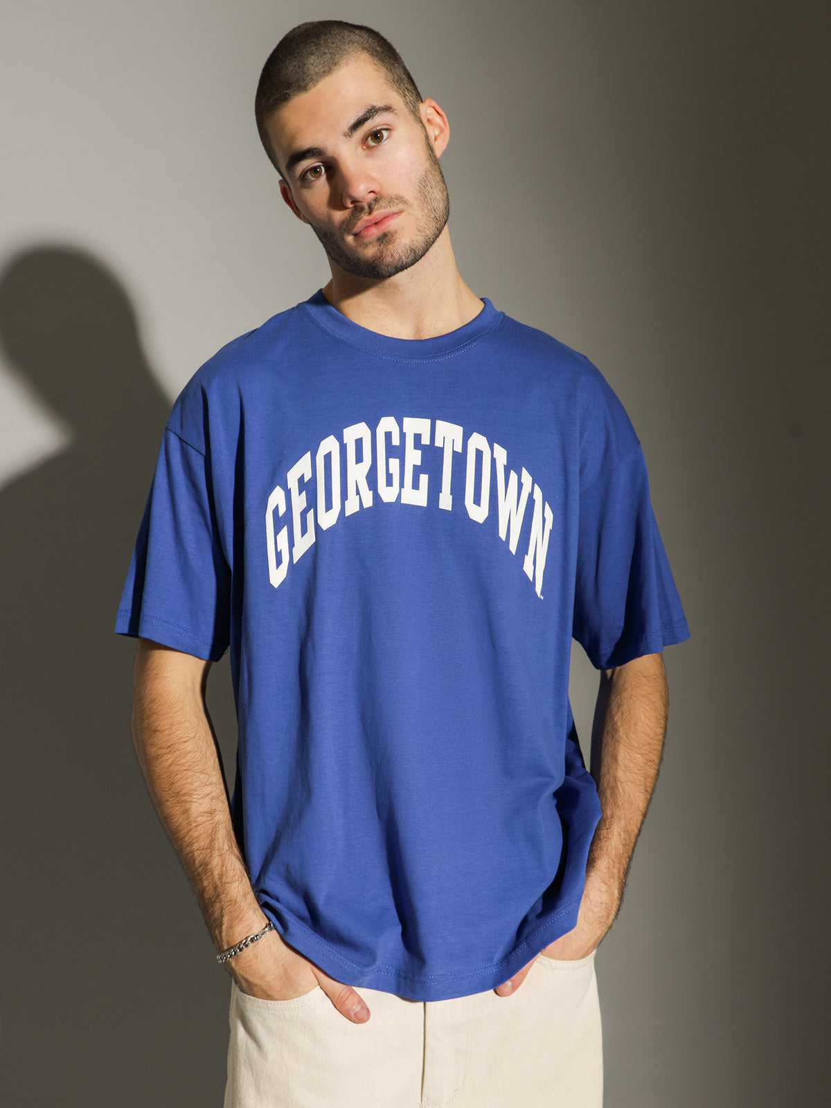University Of Georgetown Workmark T-Shirt in Royal Blue