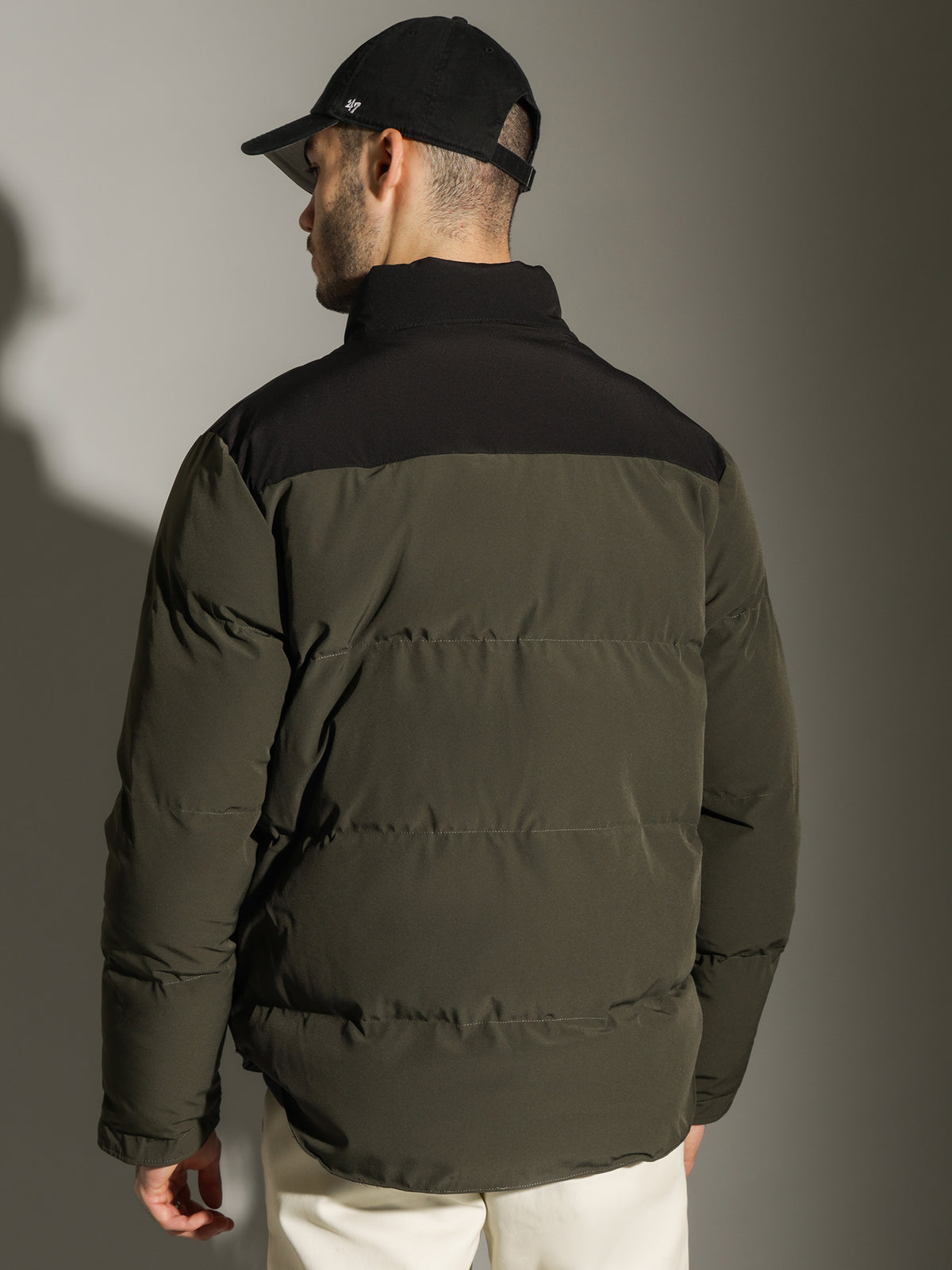 Evans Padded Puffer Jacket in Forest Green