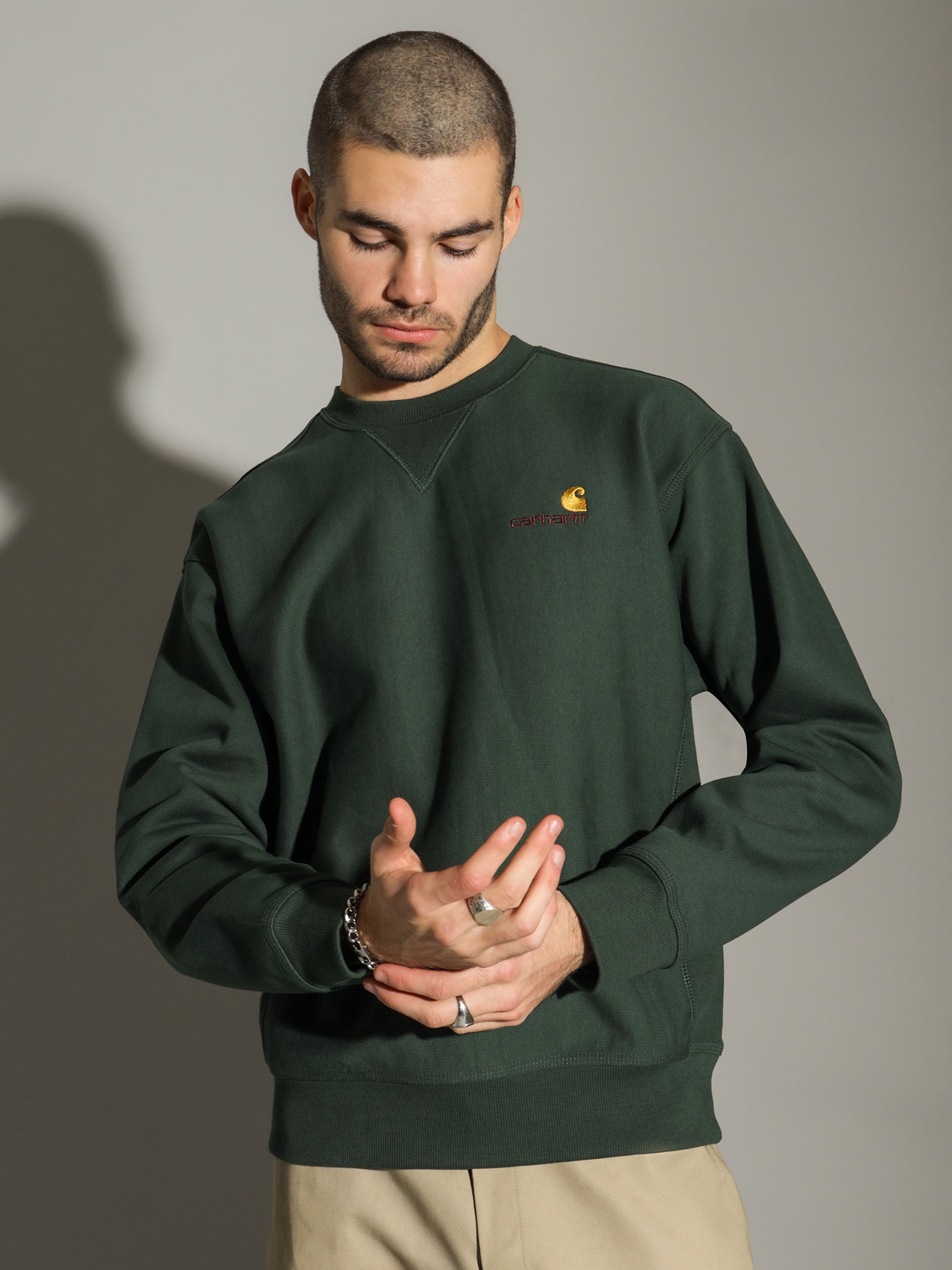 Long Sleeve American Script Crew