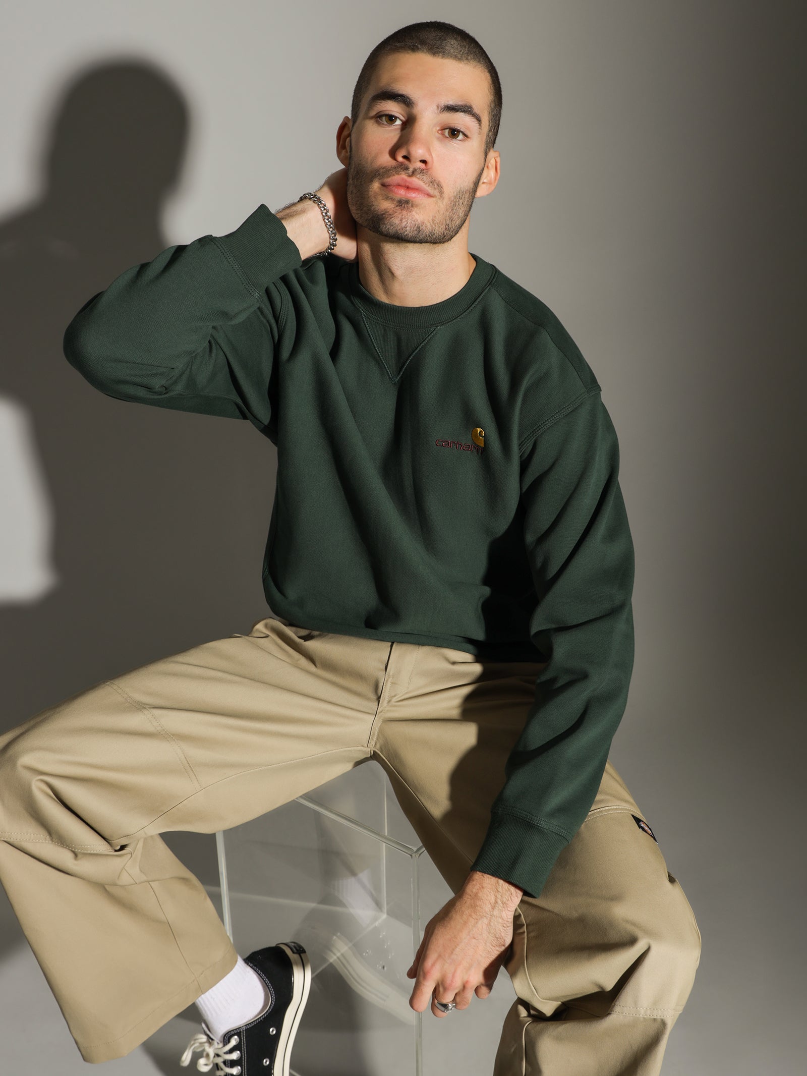 Long Sleeve American Script Crew