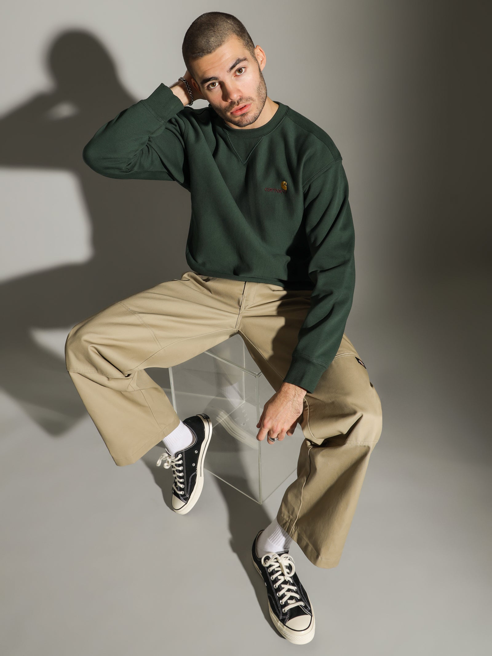 Long Sleeve American Script Crew