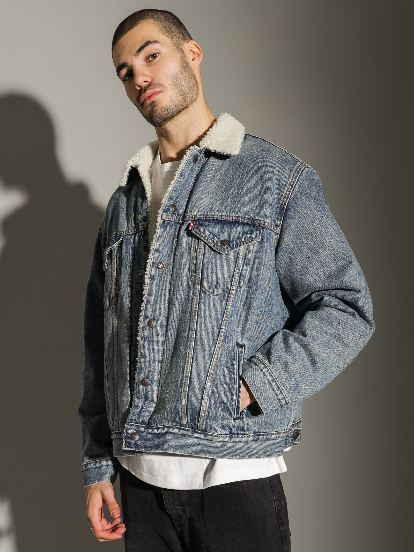 Vintage Fit Sherpa Trucker Jacket