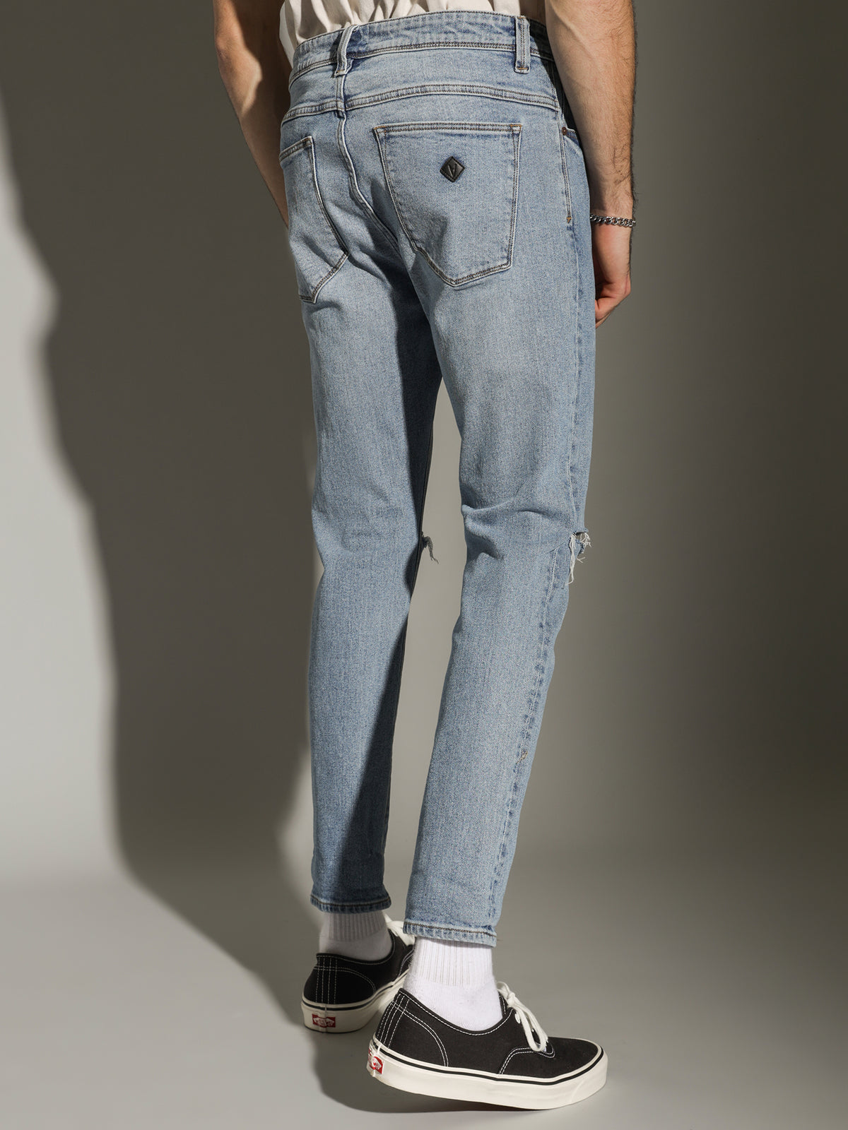 Dropped Skinny Jeans in Mid Vintage Blue