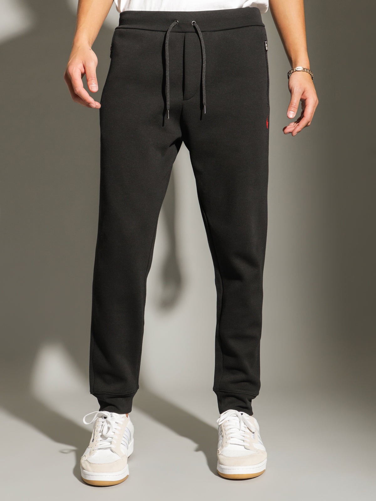Polo 30/1 Double Knit Jogger in Black