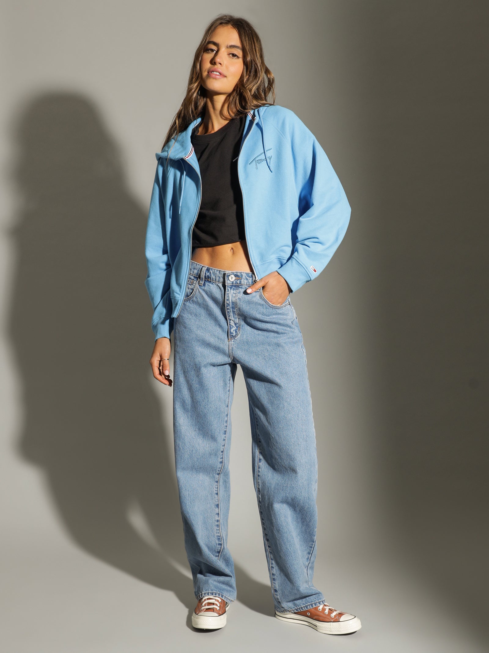 Boxy Signature Zip Hoodie